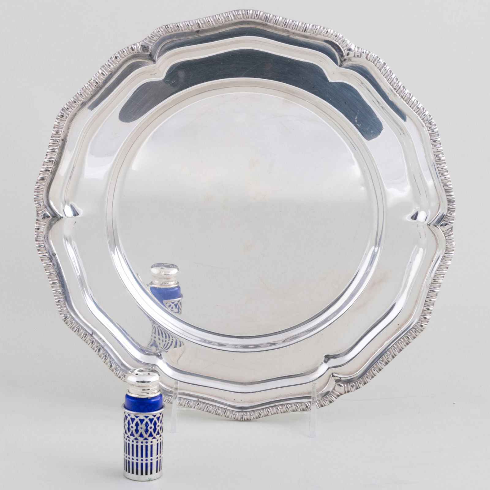 Set of Eight Silver Plate Chargers and a Set of Eight Casters (1 of 5)