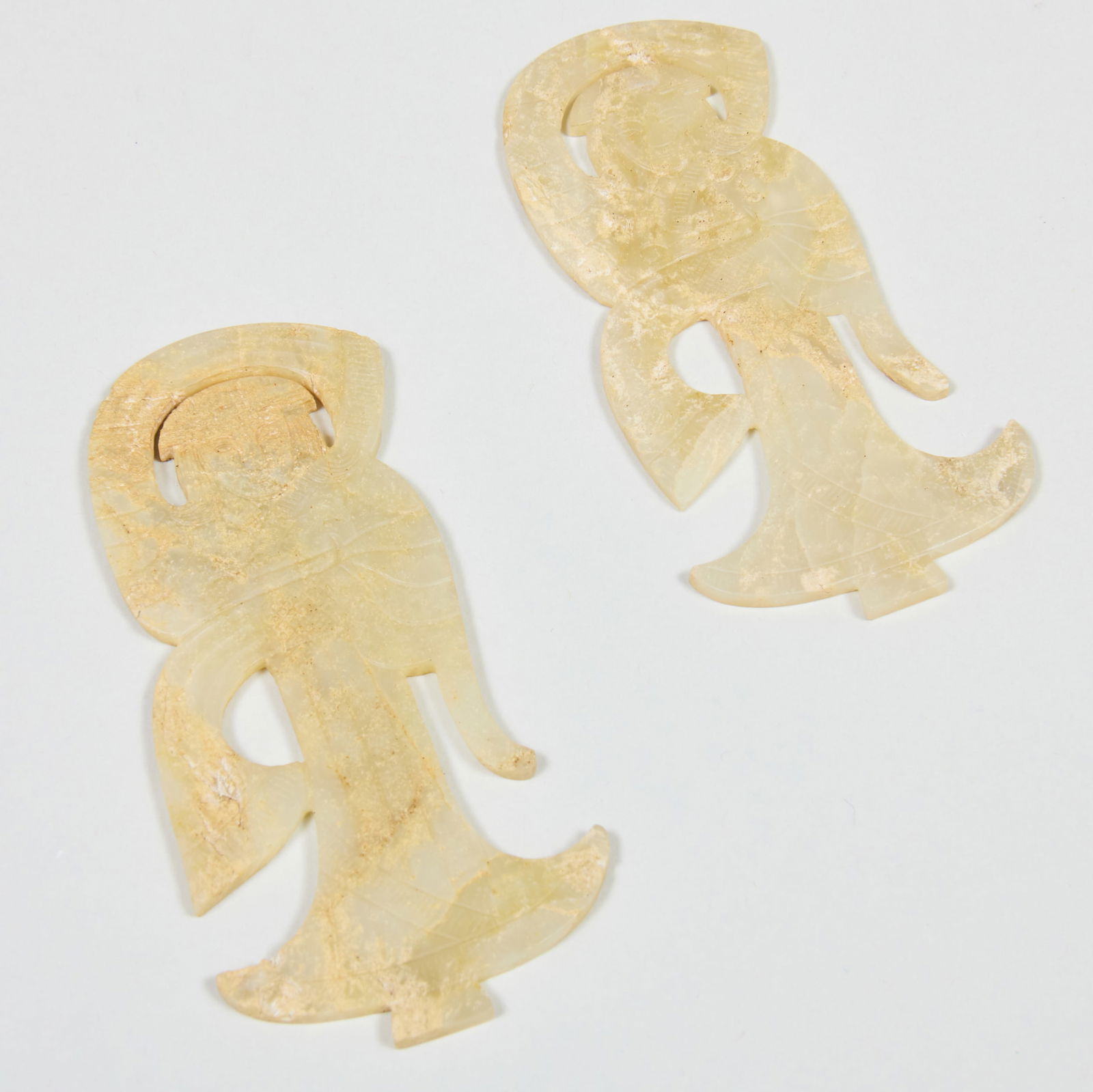 Pair of Chinese Carved Hardstone Figures of Female Dancers (1 of 4)