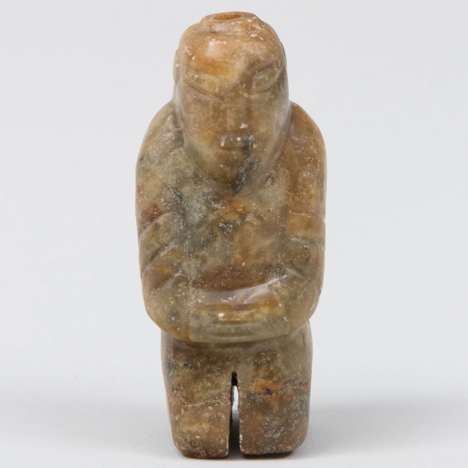 Small Chinese Hardstone Figure of Kneeling Man (1 of 6)