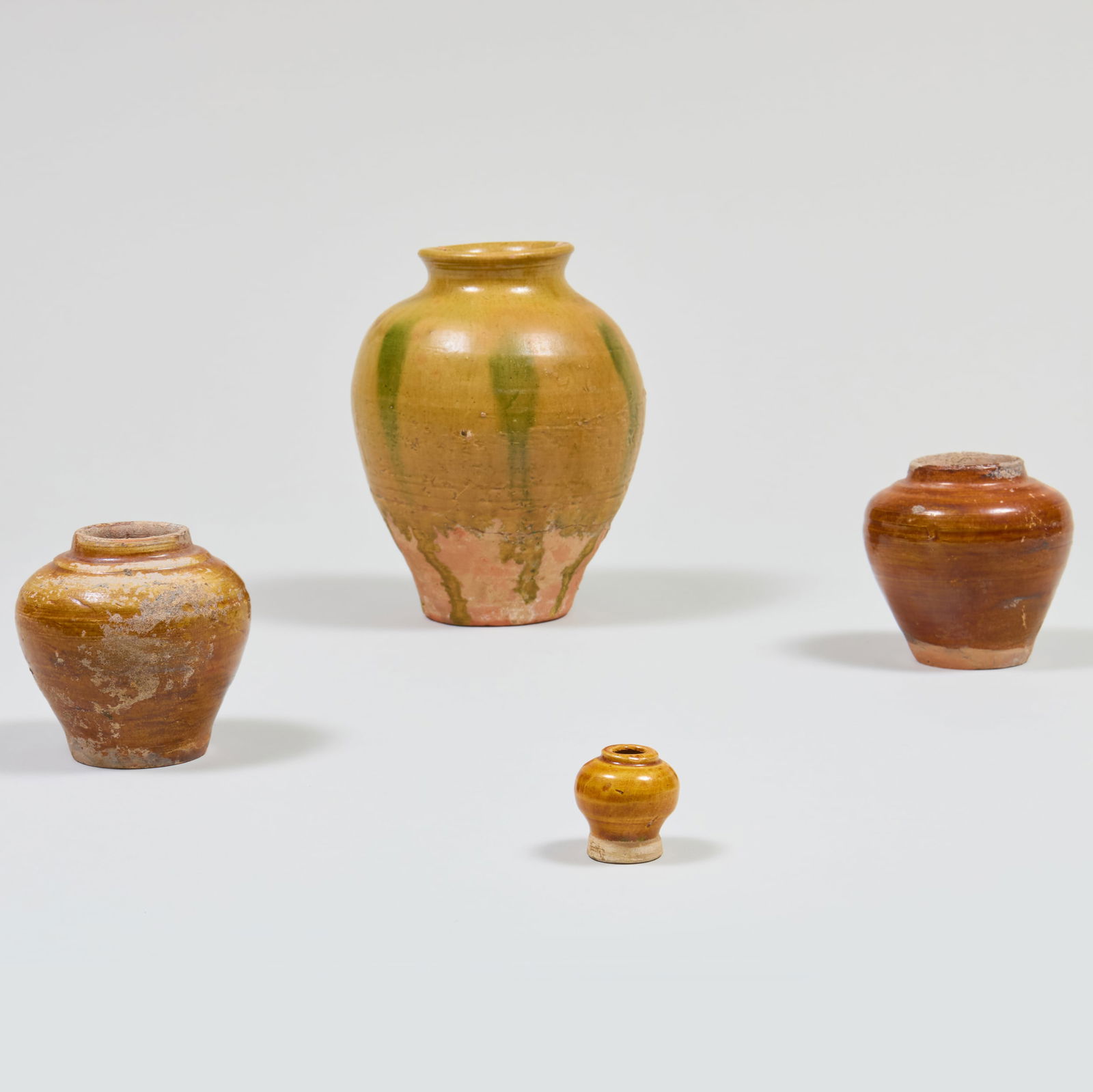 Group of Four Chinese Tang Style Glazed Pottery Vases (1 of 13)