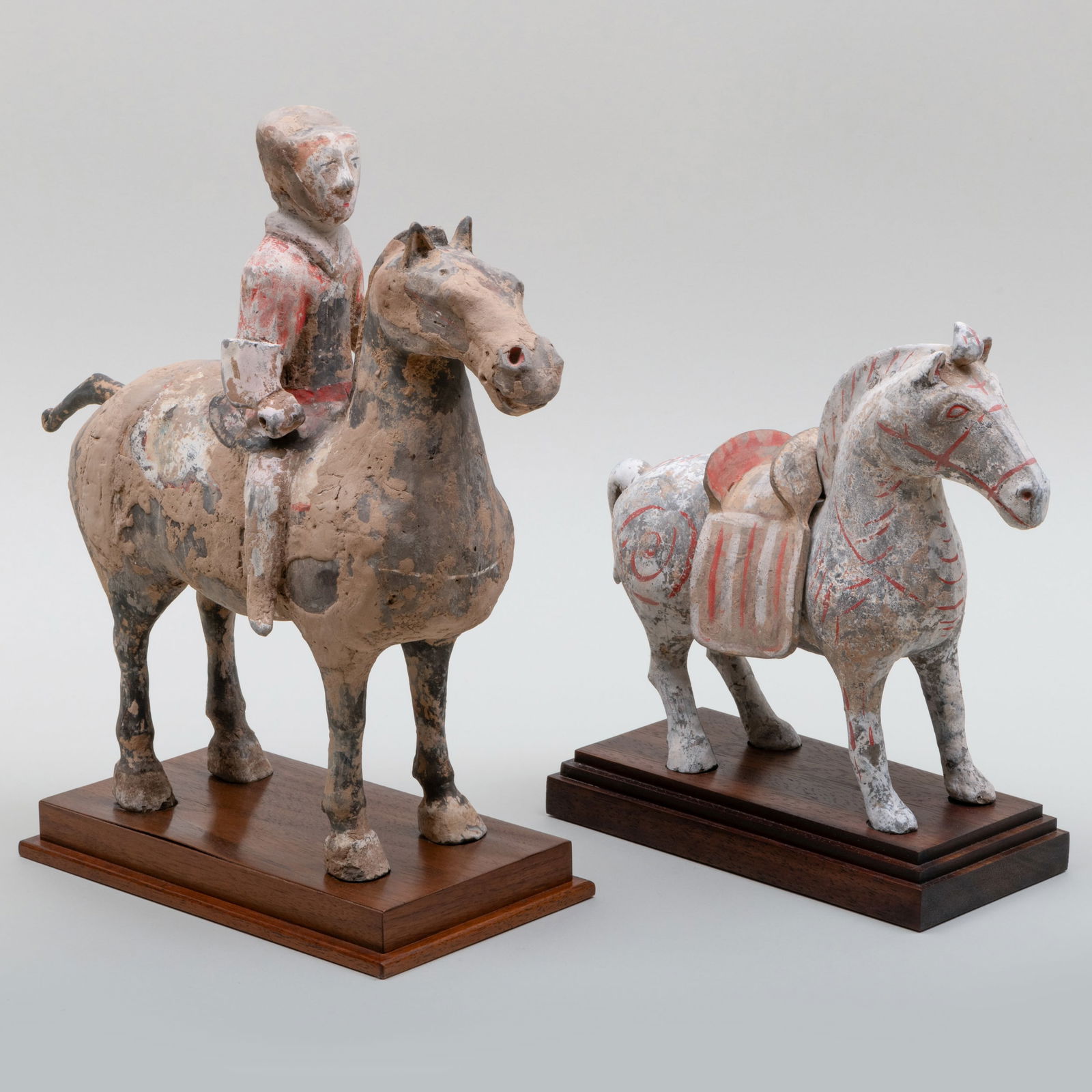 Two Chinese Gray Painted Equestrian Figures (1 of 11)
