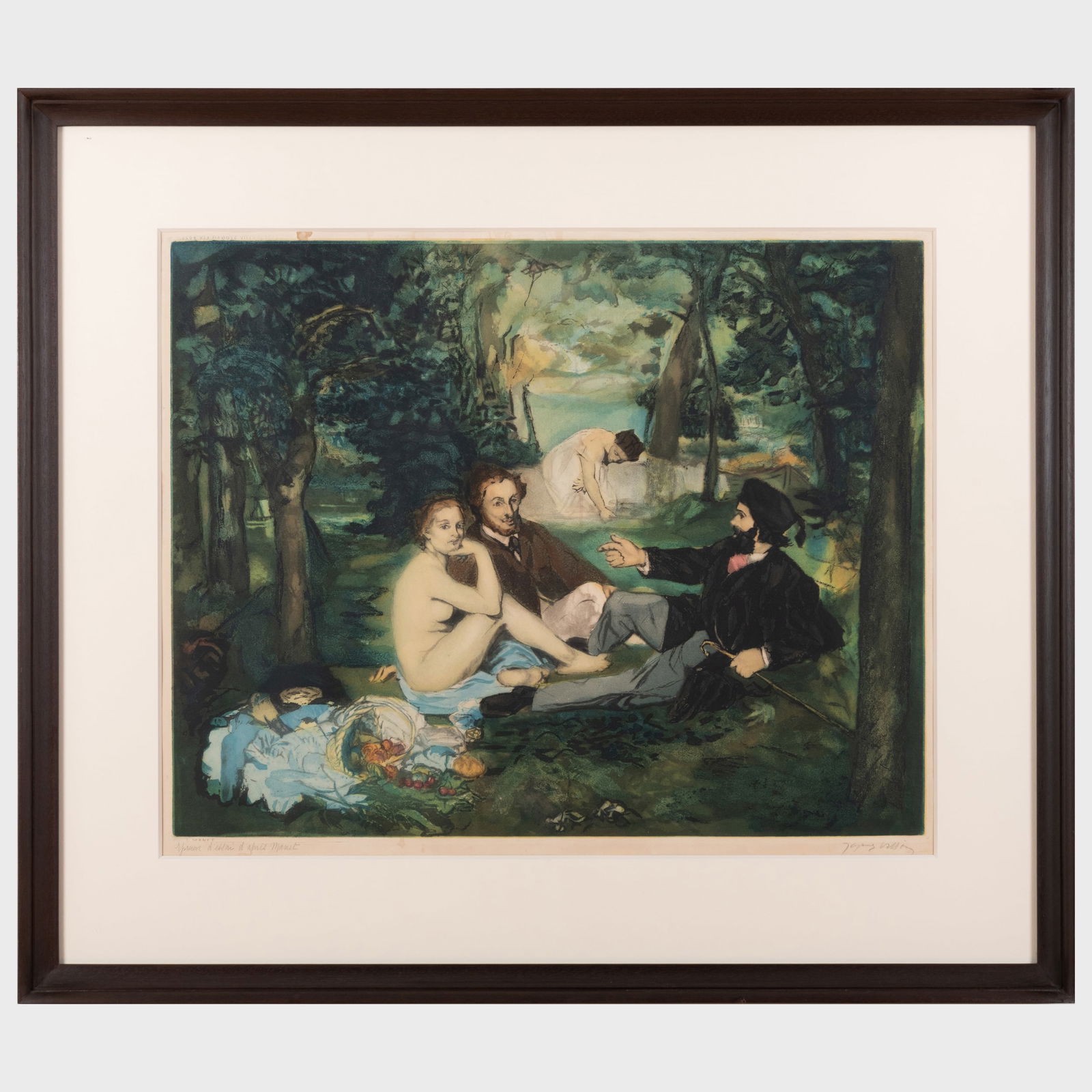 Jacques Villon (1875-1963): Manet, Le Dejuner sur l'herbe (1 of 3)