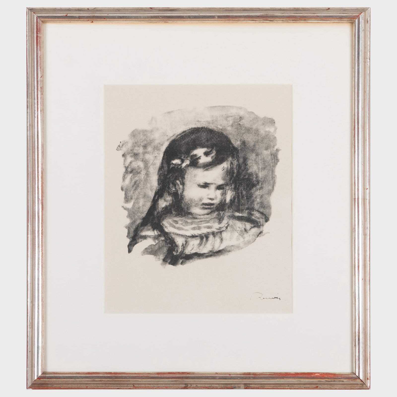 Pierre-Auguste Renoir (1841-1919): Le Tete baissee: Pierre-Auguste Renoir (1841-1919): Le Tete baissee Lithograph in black, unsigned, variously inscribed in another hand on the reverse. 12 7/8 x 9 7/8 in. (sheet), Literature: Delteil/Stella 39