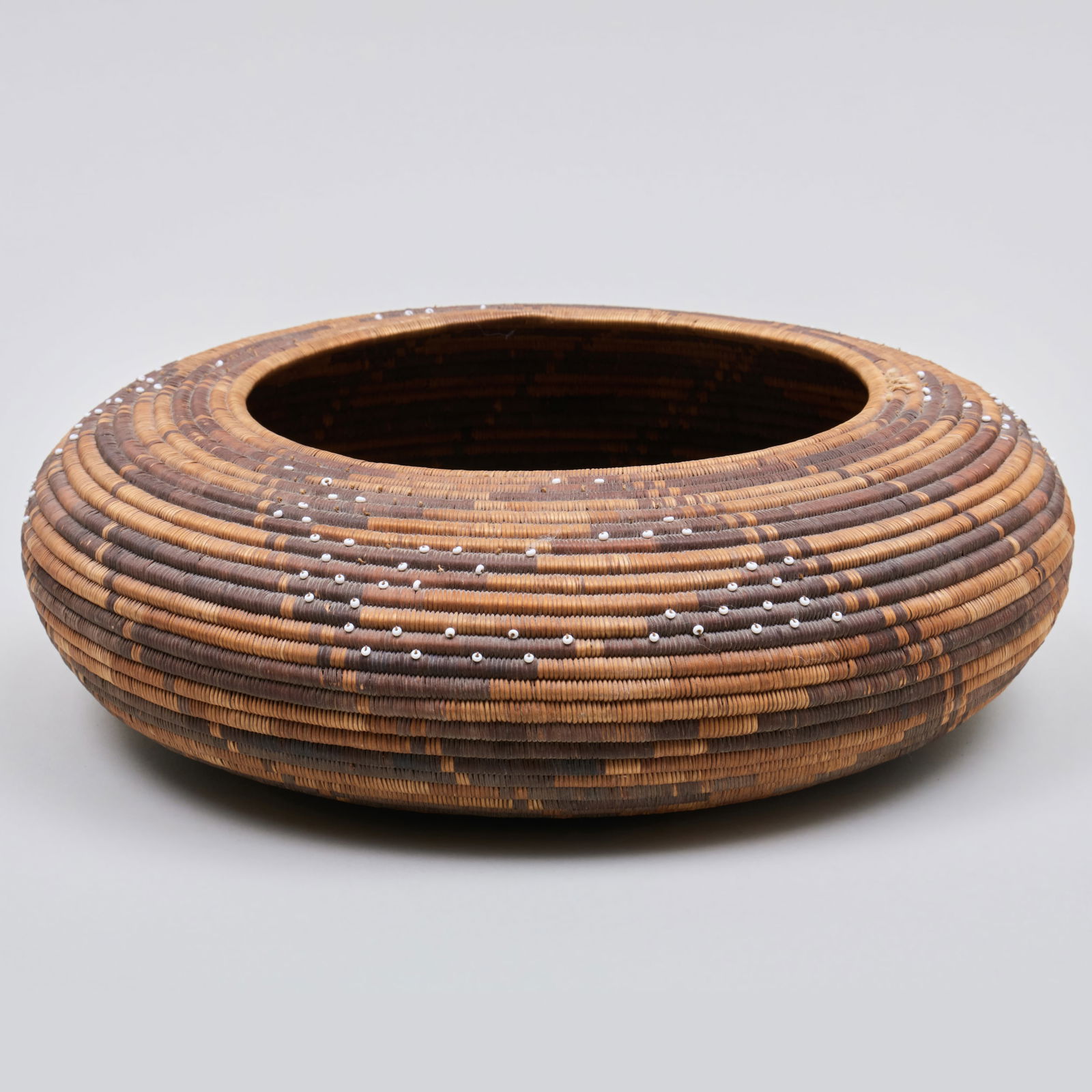 Pomo Polychrome Basket with Beads (1 of 7)