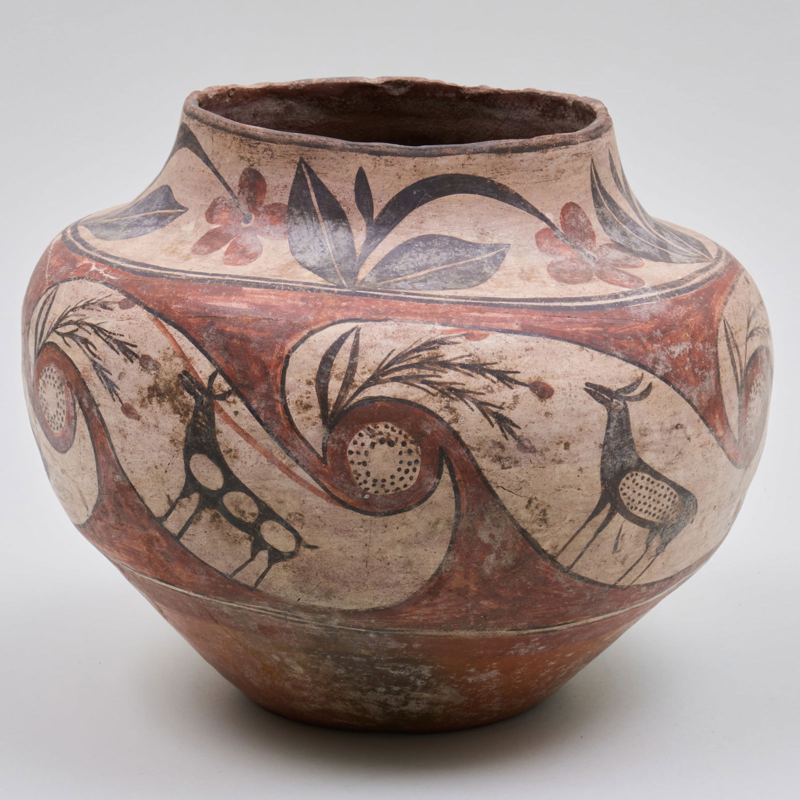 Acoma Polychrome Pottery Olla with Deer (1 of 12)