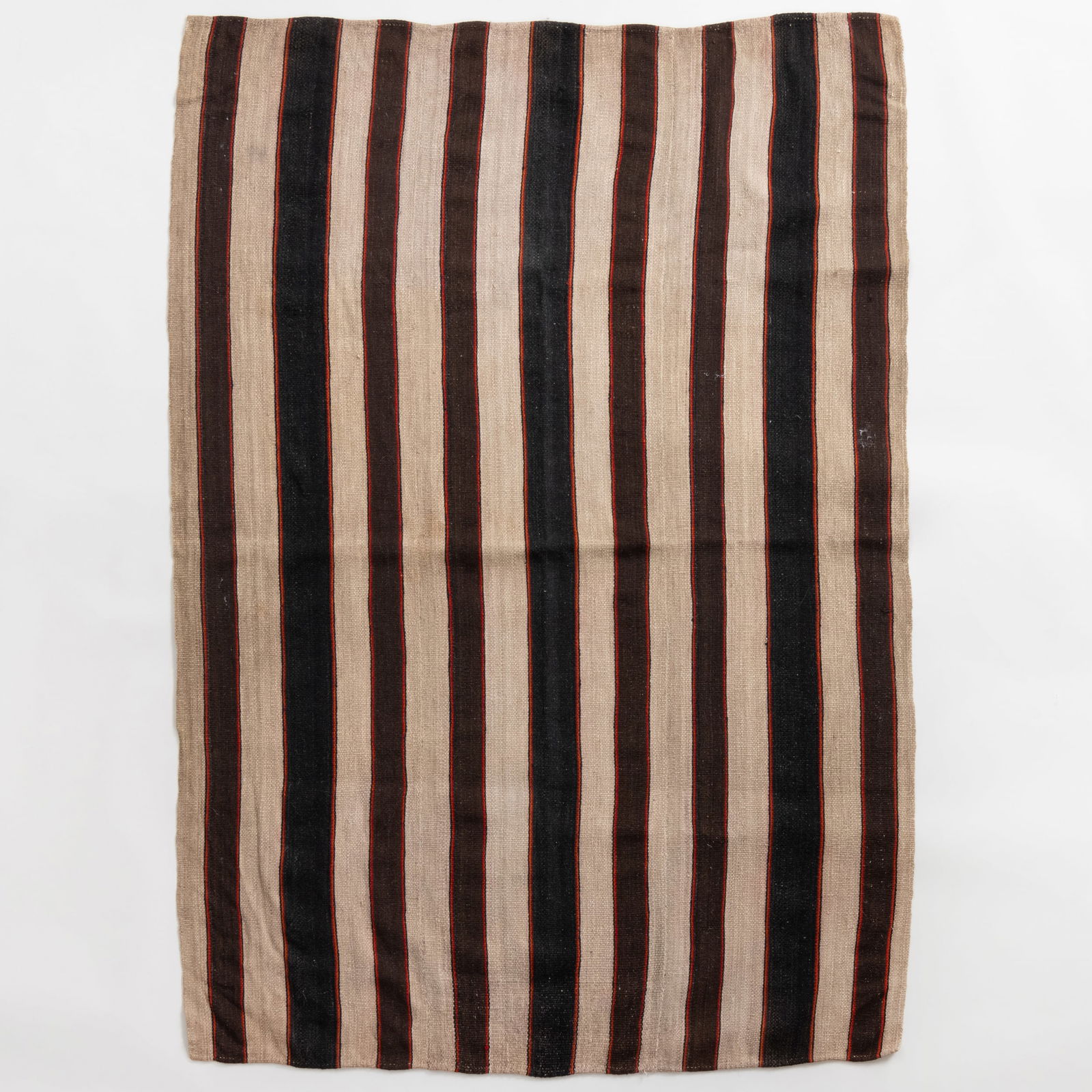 Navajo Brown and White Rug and a Contemporary First Phase Navajo Child's Blanket by Jalucie (1 of 9)