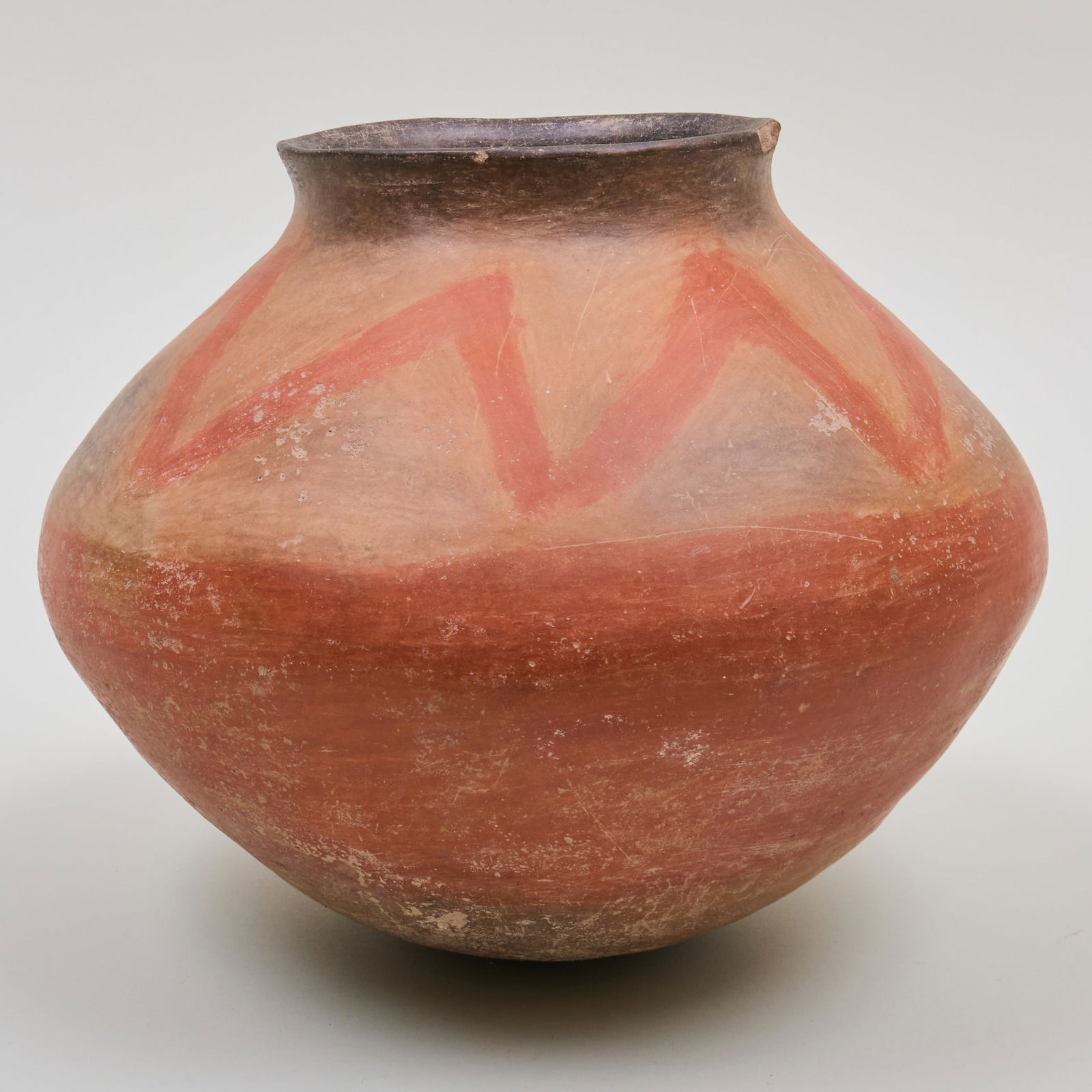 San Juan Polychrome Redware Olla: San Juan Polychrome Redware Olla 9 1/2 x 9 1/2 in. diam. The Collection of Gordon and Zanne Stewart.