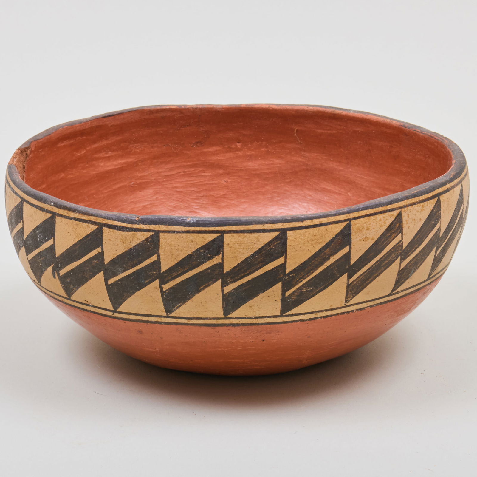 Santo Domingo Polychrome Pottery Bowl with Geometric Band (1 of 8)