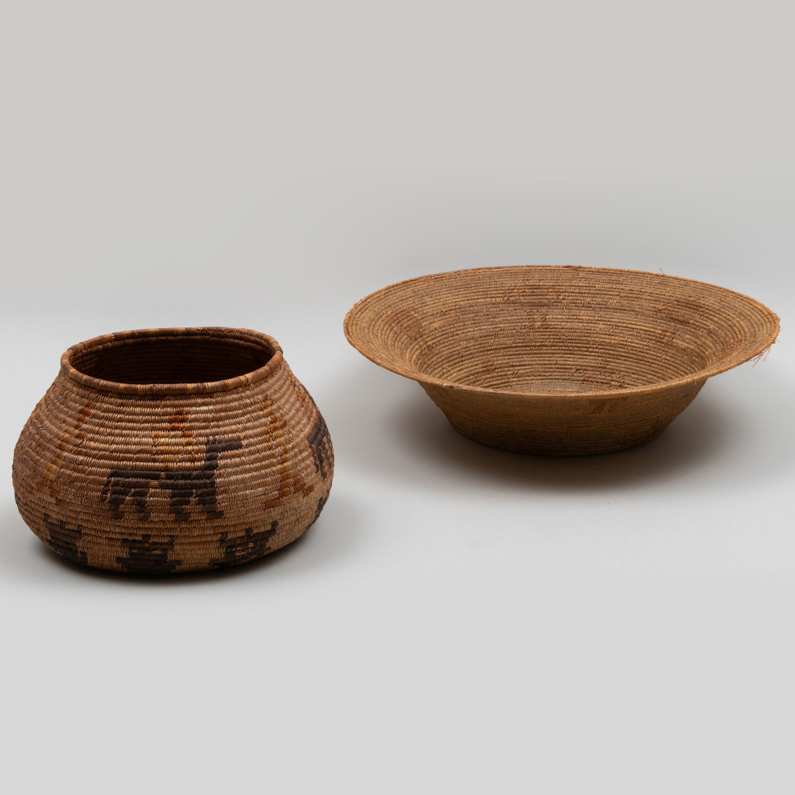 Mission Basket and an Indian School Wide Rim Basket (1 of 8)