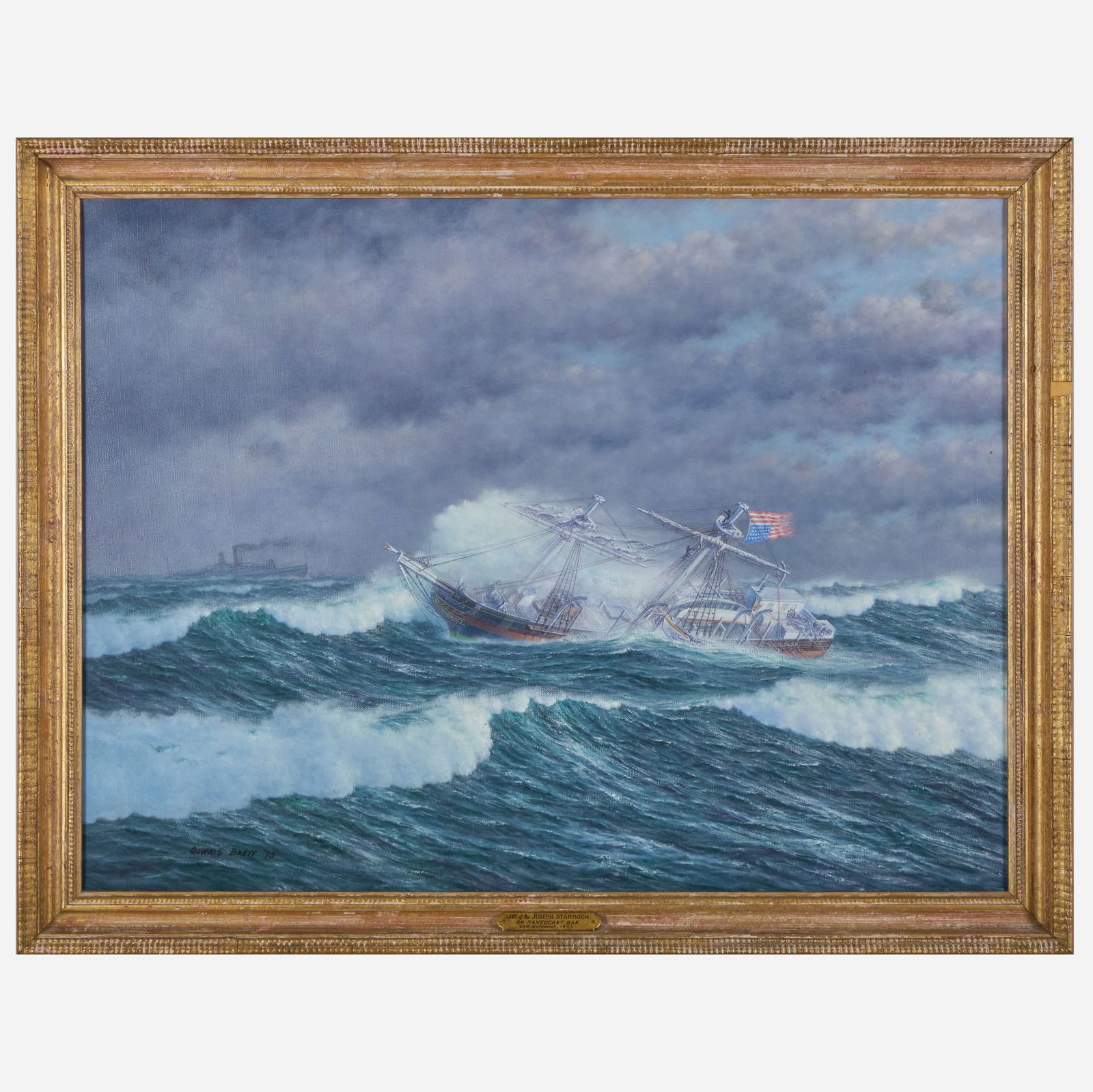 Oswald Brett (1921-2017): The Loss of the Joseph Starbuck on Nantucket Bar 28th (1 of 5)