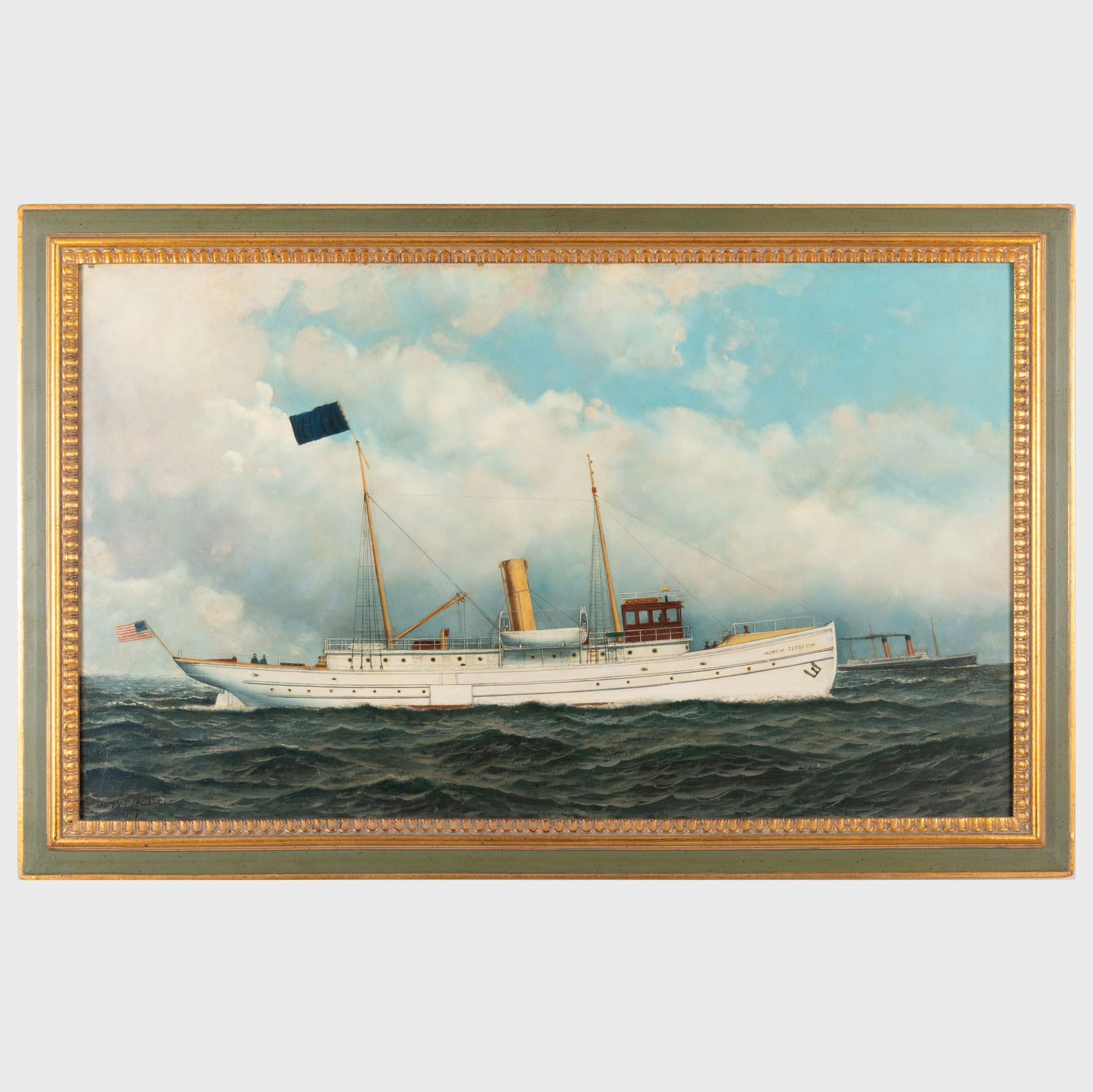 Antonio Jacobsen (1850-1921): Pilot Boat New Jersey (1 of 2)