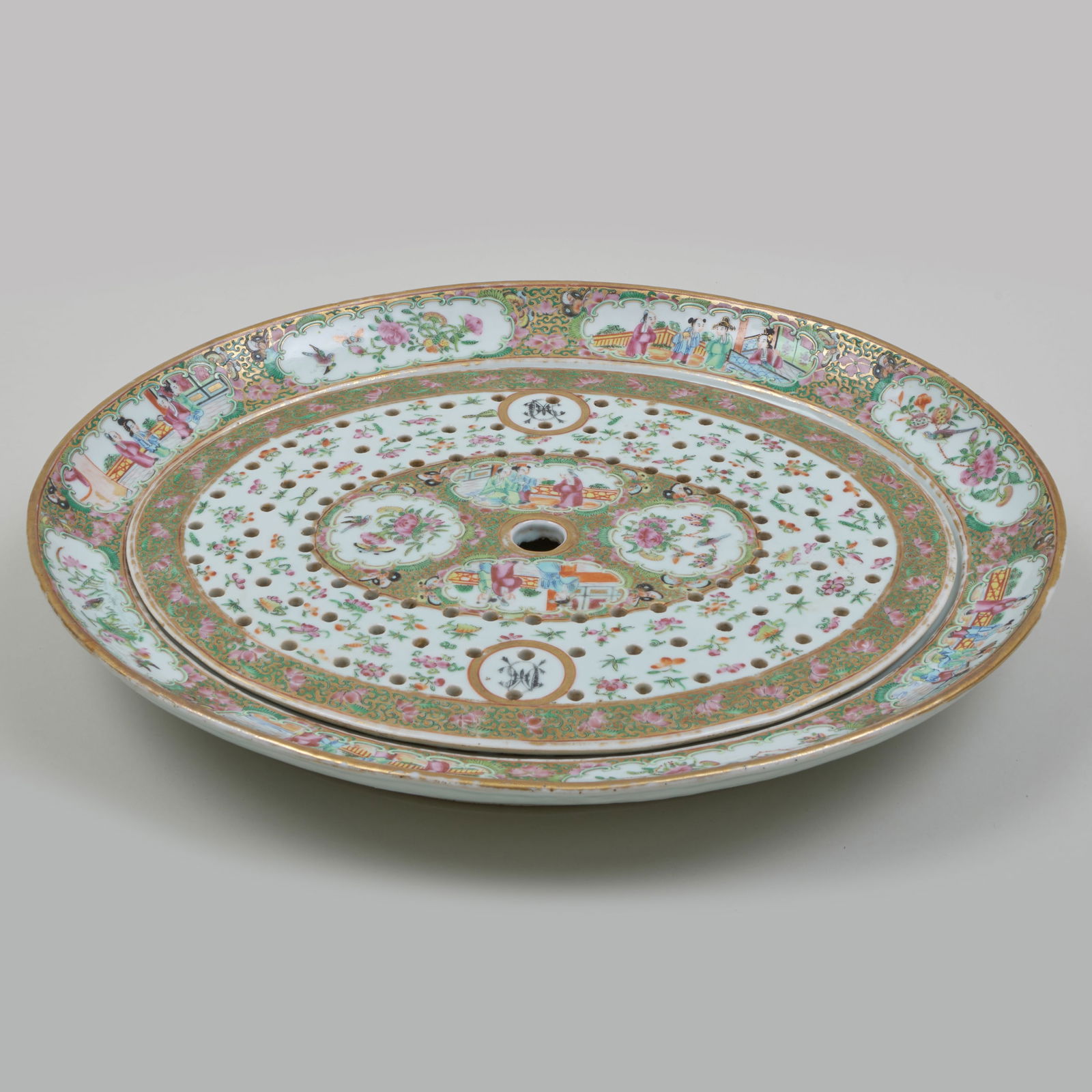 Chinese Export Rose Medallion Porcelain Platter and Monogrammed Mazarin (1 of 8)