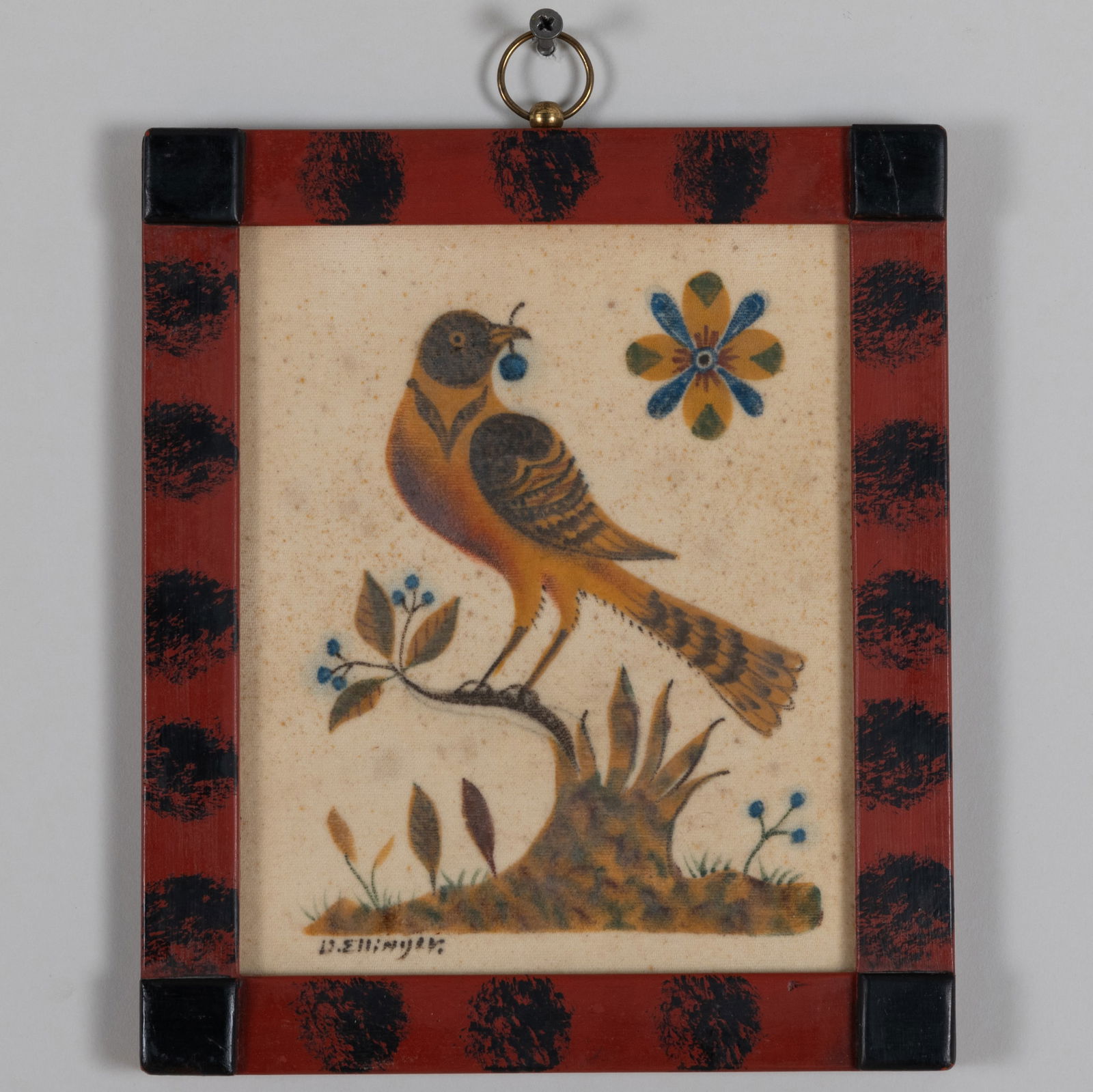 American School: Bird with Blue Berries; and Bird with Strawberries (1 of 4)