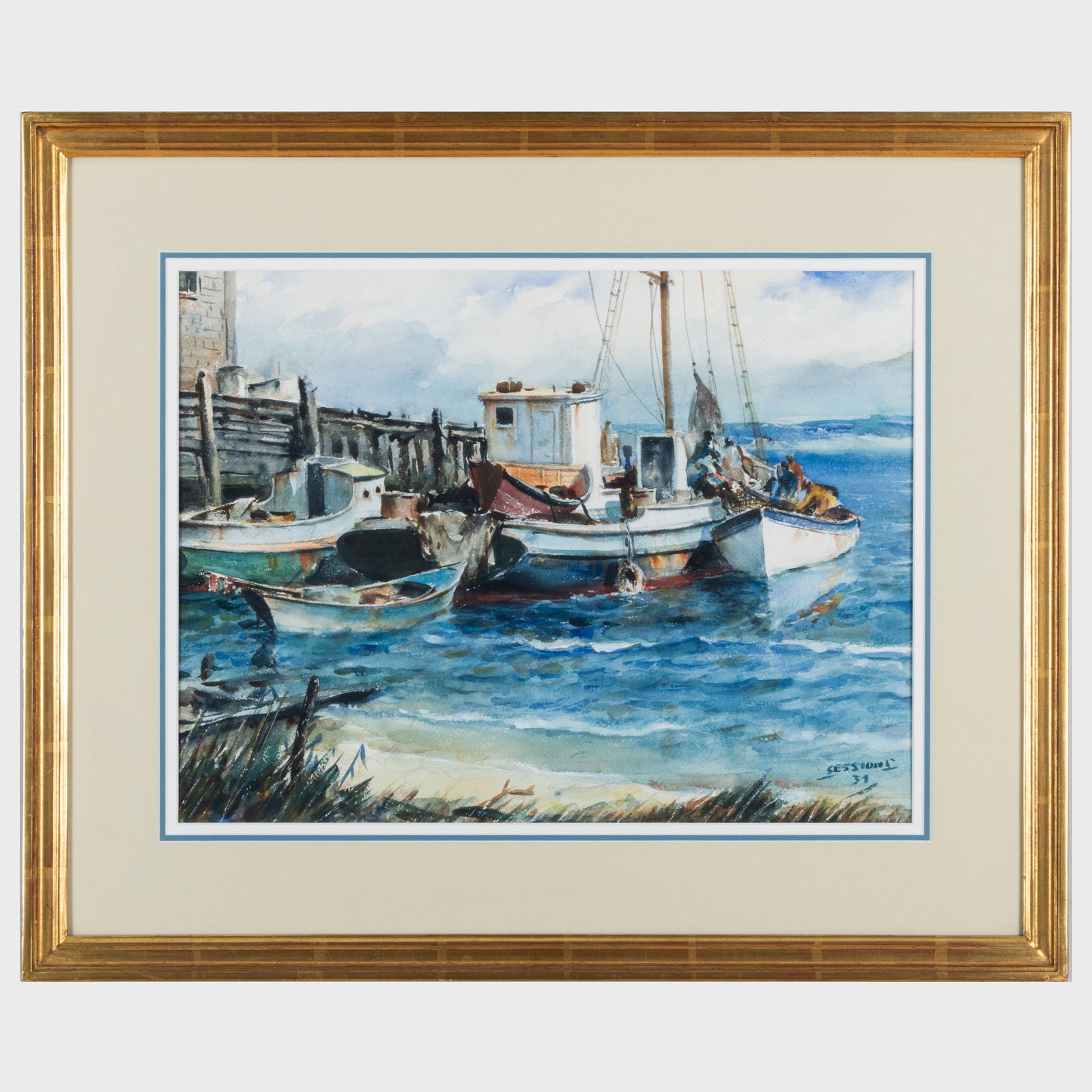 James Milton Sessions (1882-1962): Harbor Scene; and Dinghy (1 of 4)