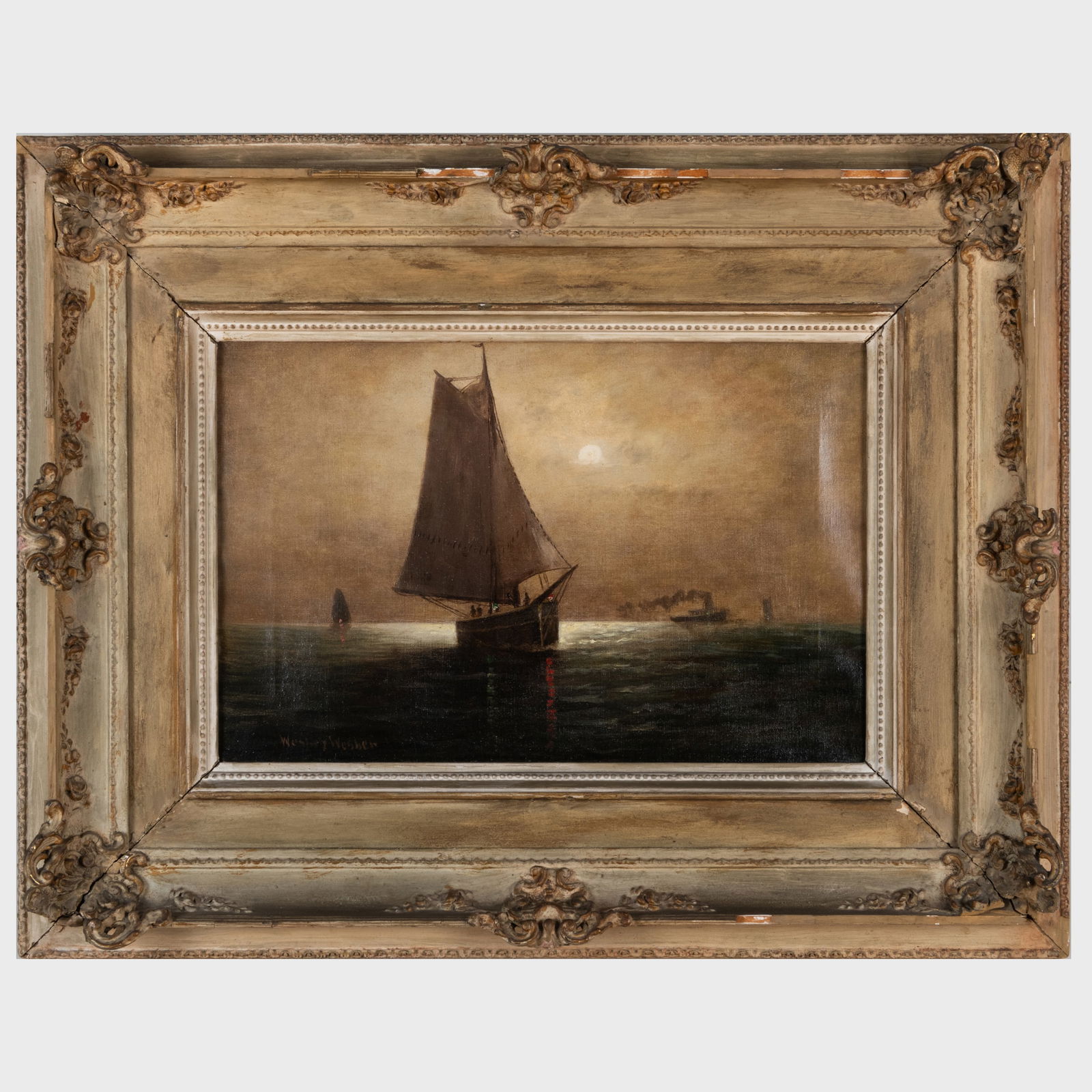 Wesley Webber (1839-1914): Shipping by Moonlight (1 of 3)
