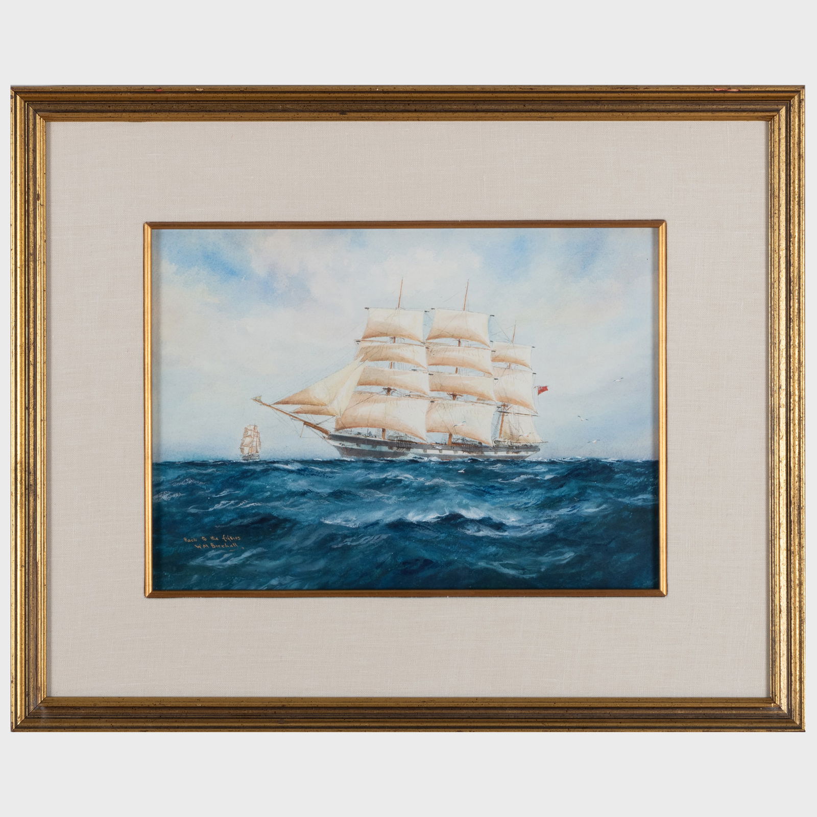 William Minshall Birchall (1884-1941): Back to the Fifties; Down Channel: William Minshall Birchall (1884-1941): Back to the Fifties; Down Channel Two watercolor and gouache on paper, both signed 'W M Birchall ' and titled lower left. Both 10 x 14 in. (sight), approximately