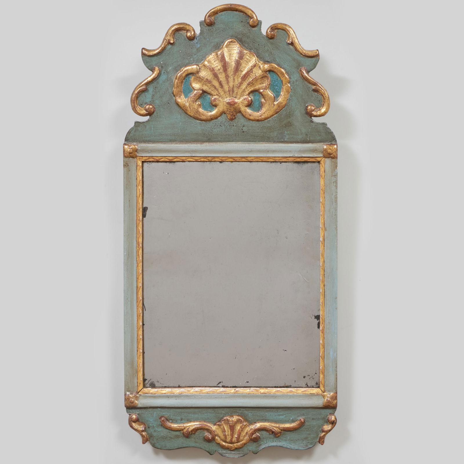 Continental Green Painted and Parcel-Gilt Mirror (1 of 4)