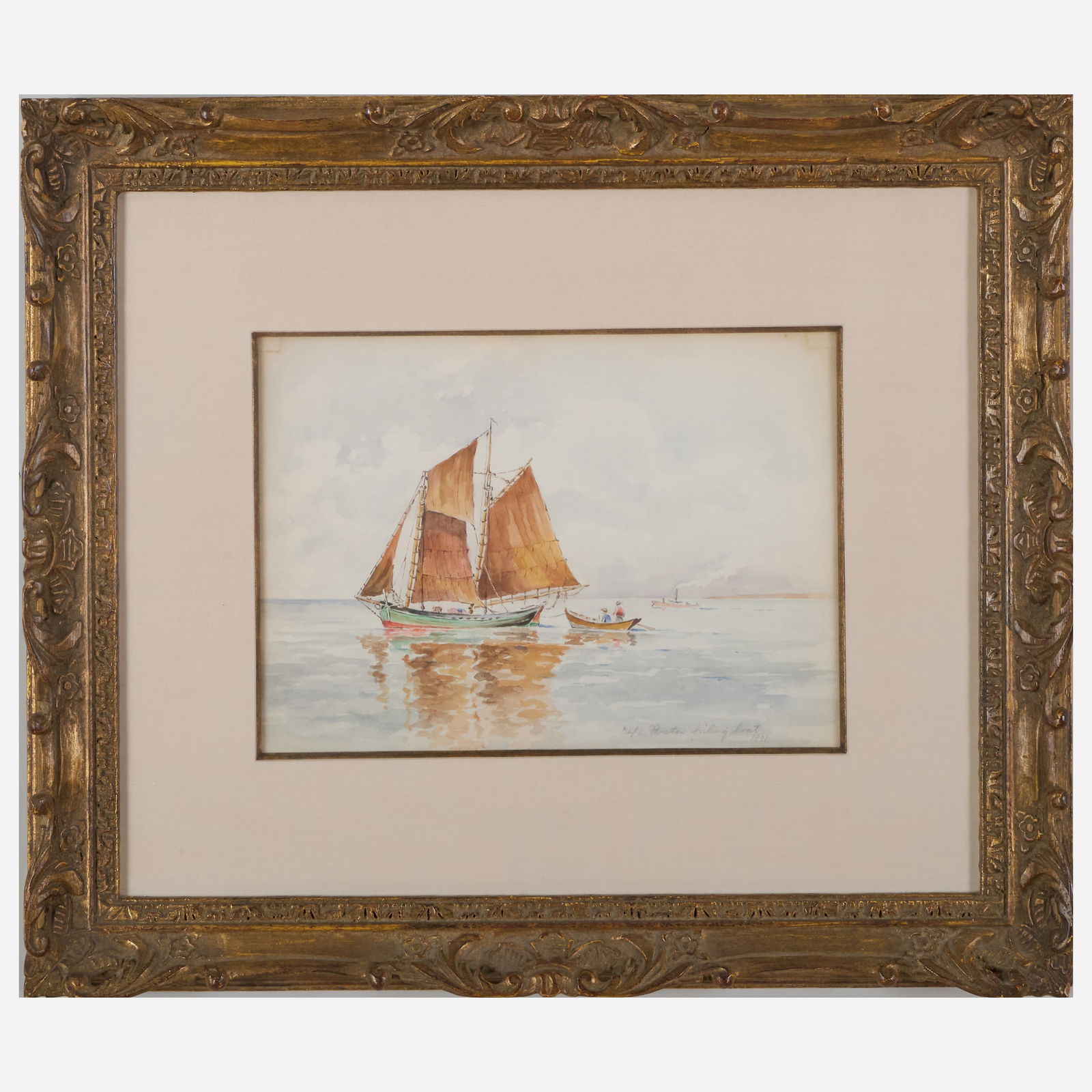 Reynolds Beal (1866-1951): Cape Breton Fishing Boat: Reynolds Beal (1866-1951): Cape Breton Fishing Boat Watercolor on paper, 1891, unsigned, titled and dated lower right. 9 1/2 x 13 1/2 in. (sight), 20 1/2 x 24 1/2 in. (frame). The artist; Estate of He