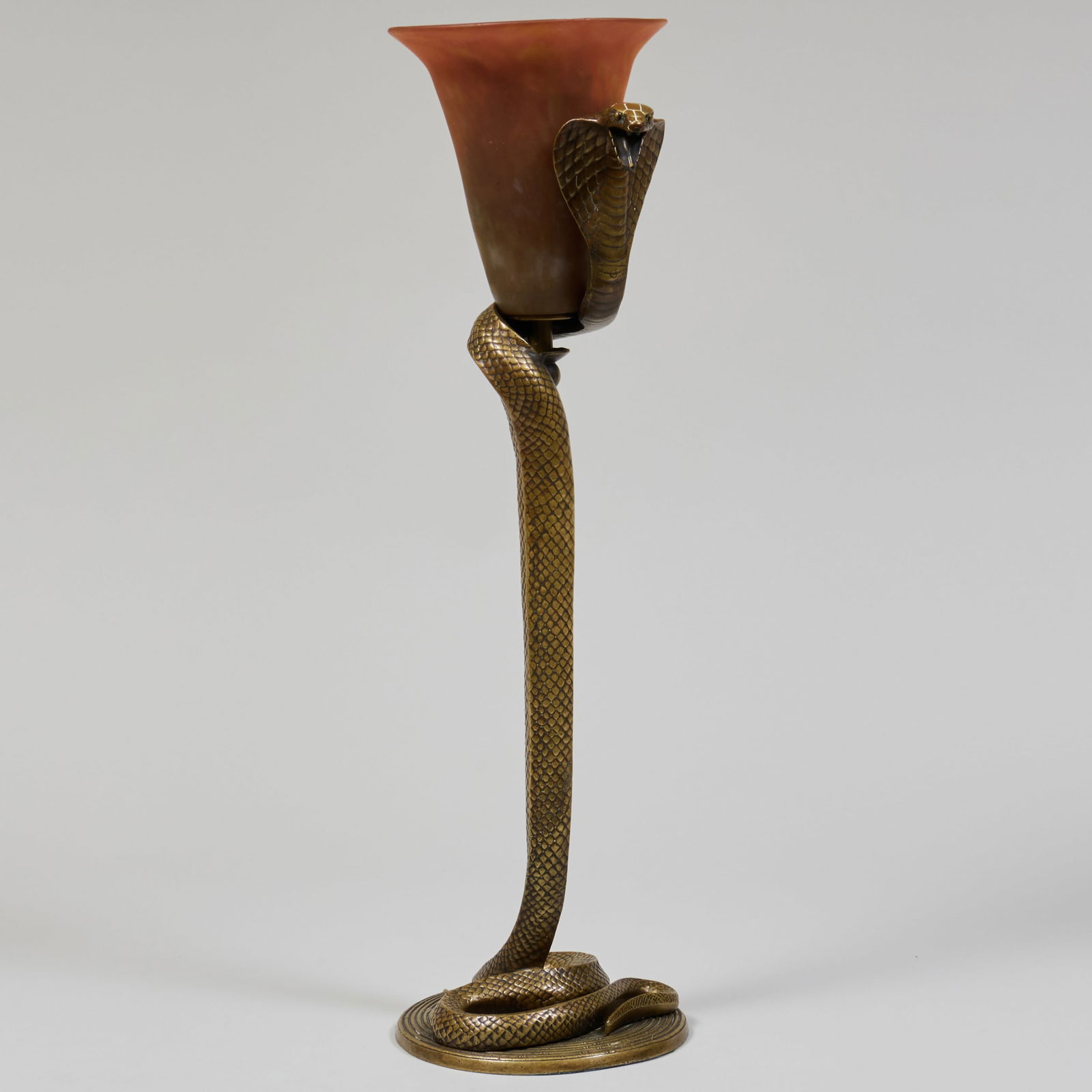 Edgar Brandt Style Gilt-Metal 'Cobra' Table Lamp (1 of 9)