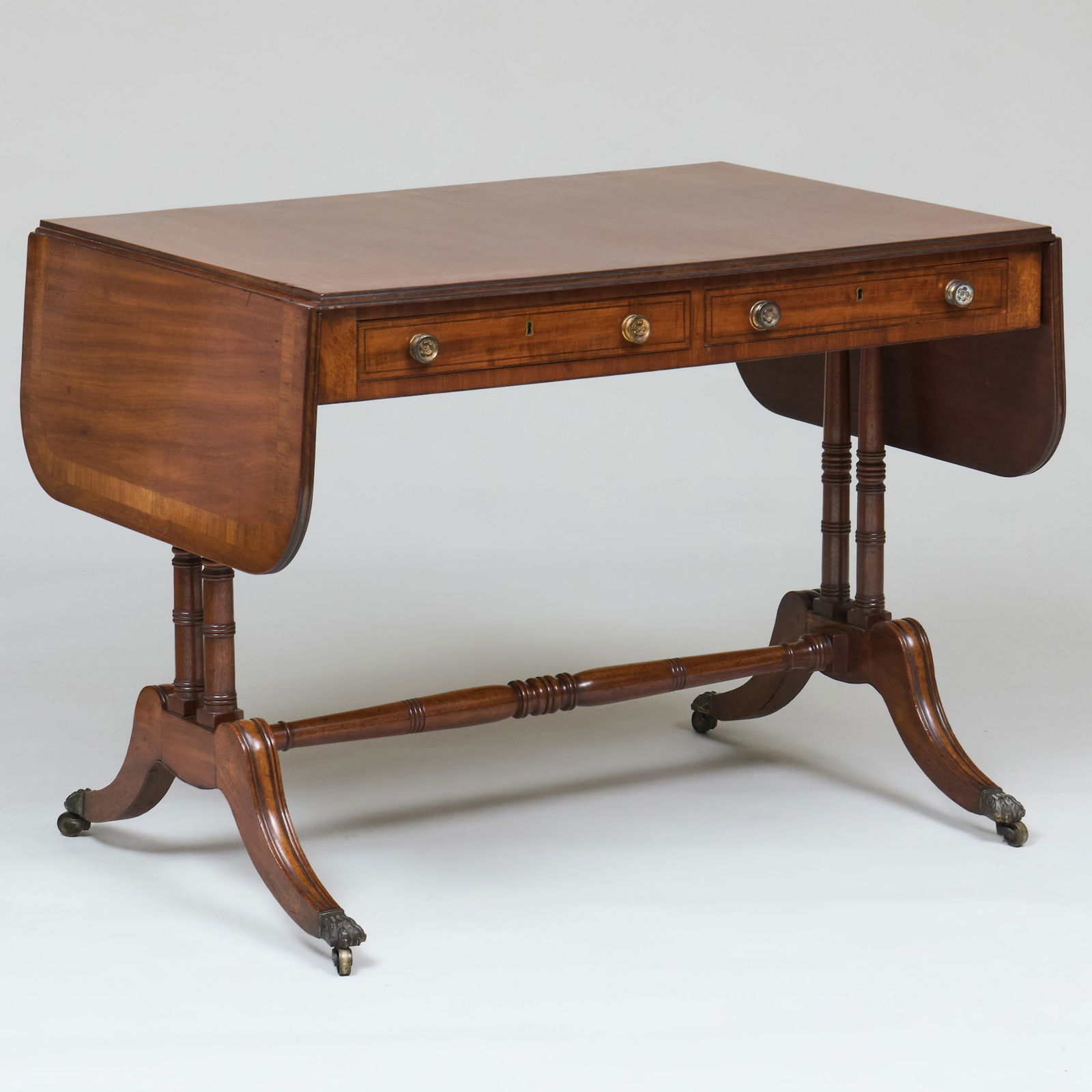Regency Inlaid Mahogany Sofa Table (1 of 10)