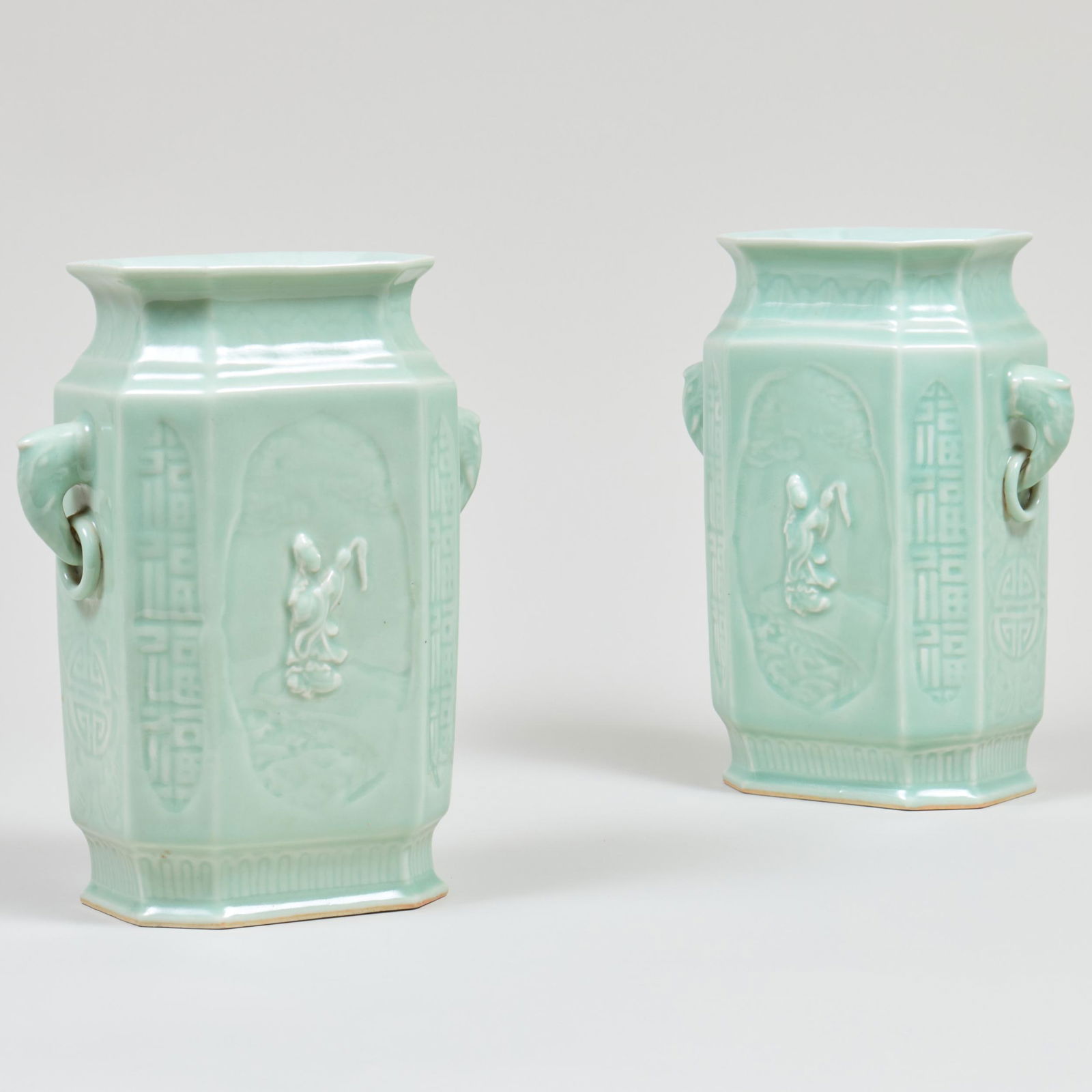 Pair of Chinese Celadon Glazed Porcelain Vases (1 of 13)