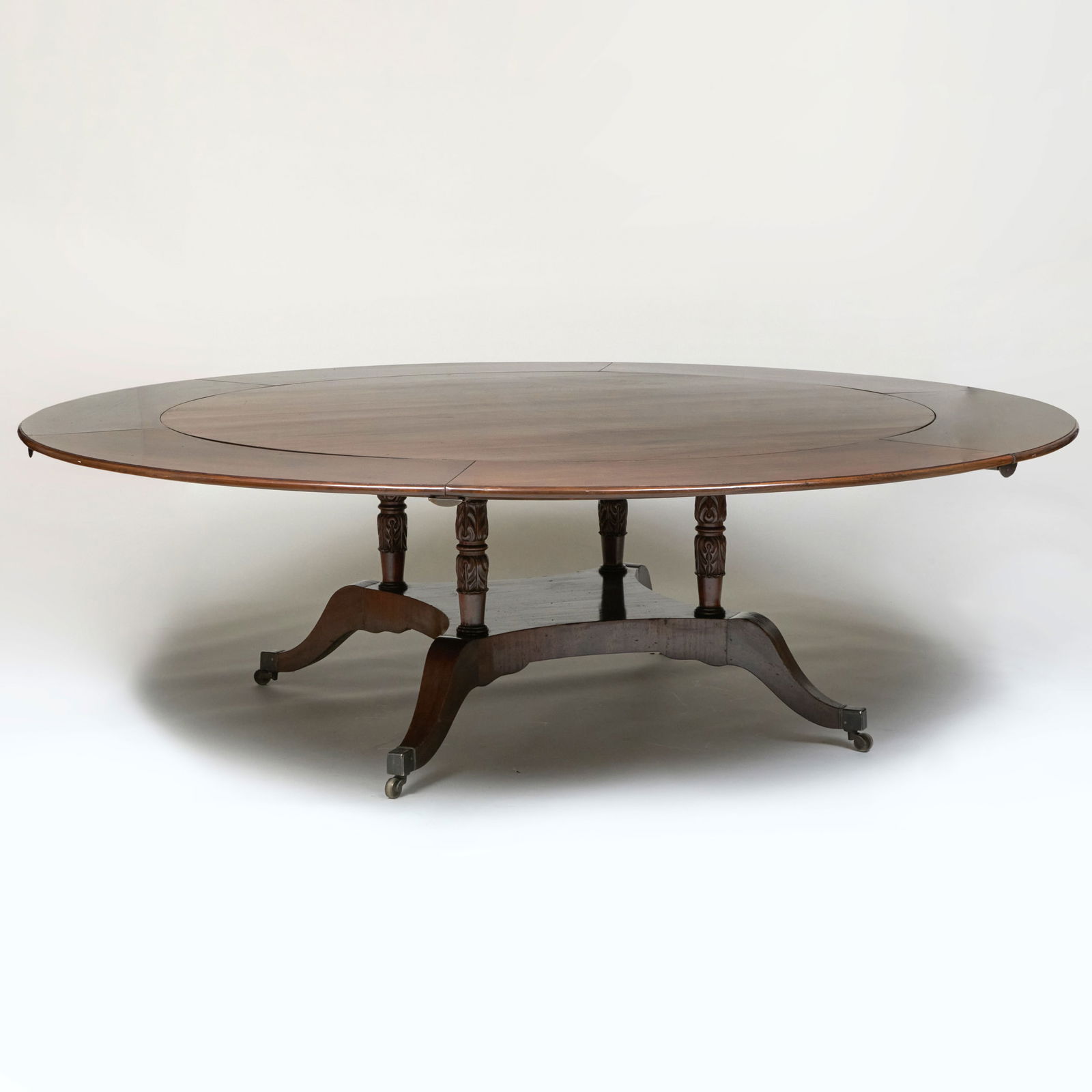 Regency Style Mahogany Circular Extension Dining Table (1 of 9)