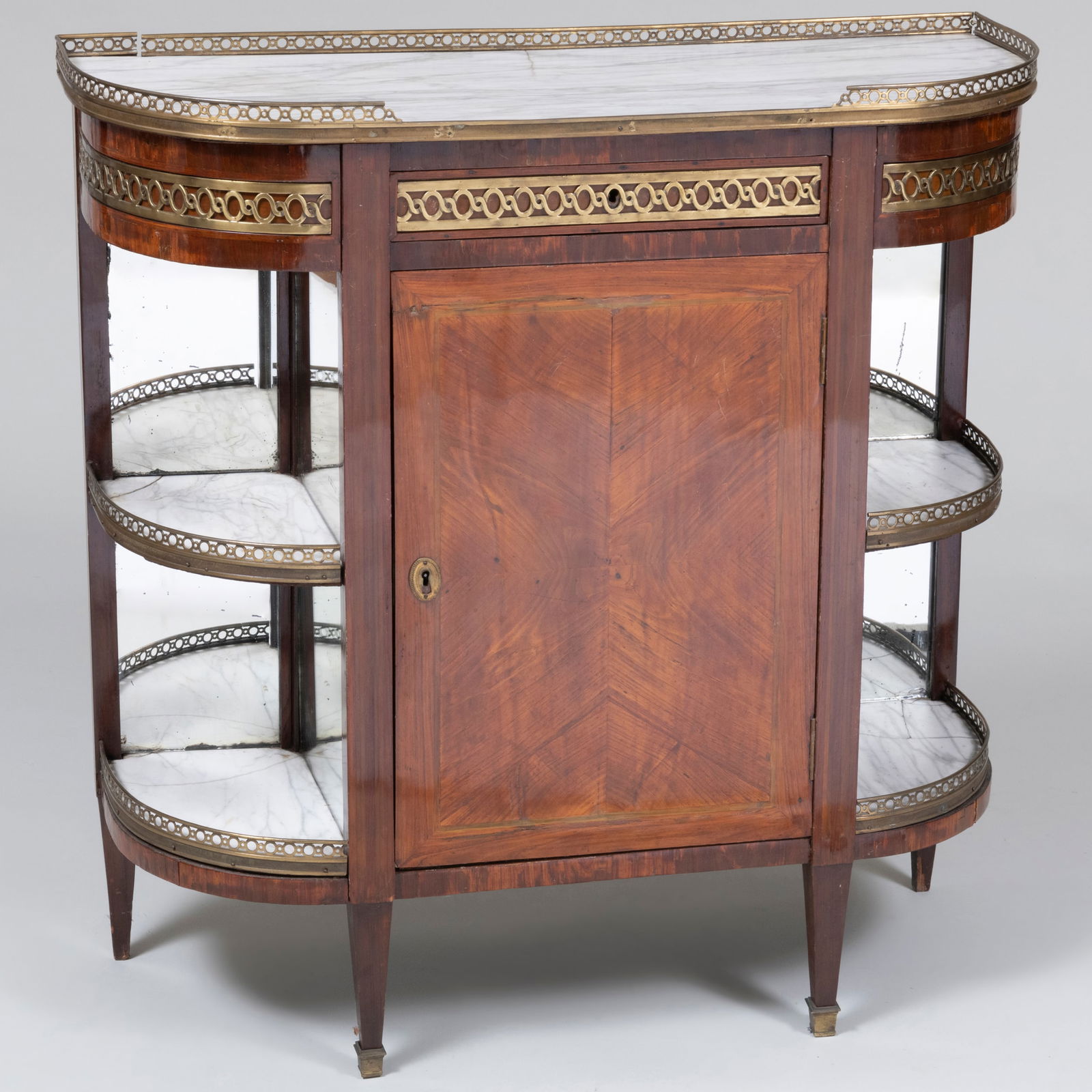 Louis XVI Style Brass-Mounted Mahogany Console Desserte (1 of 9)