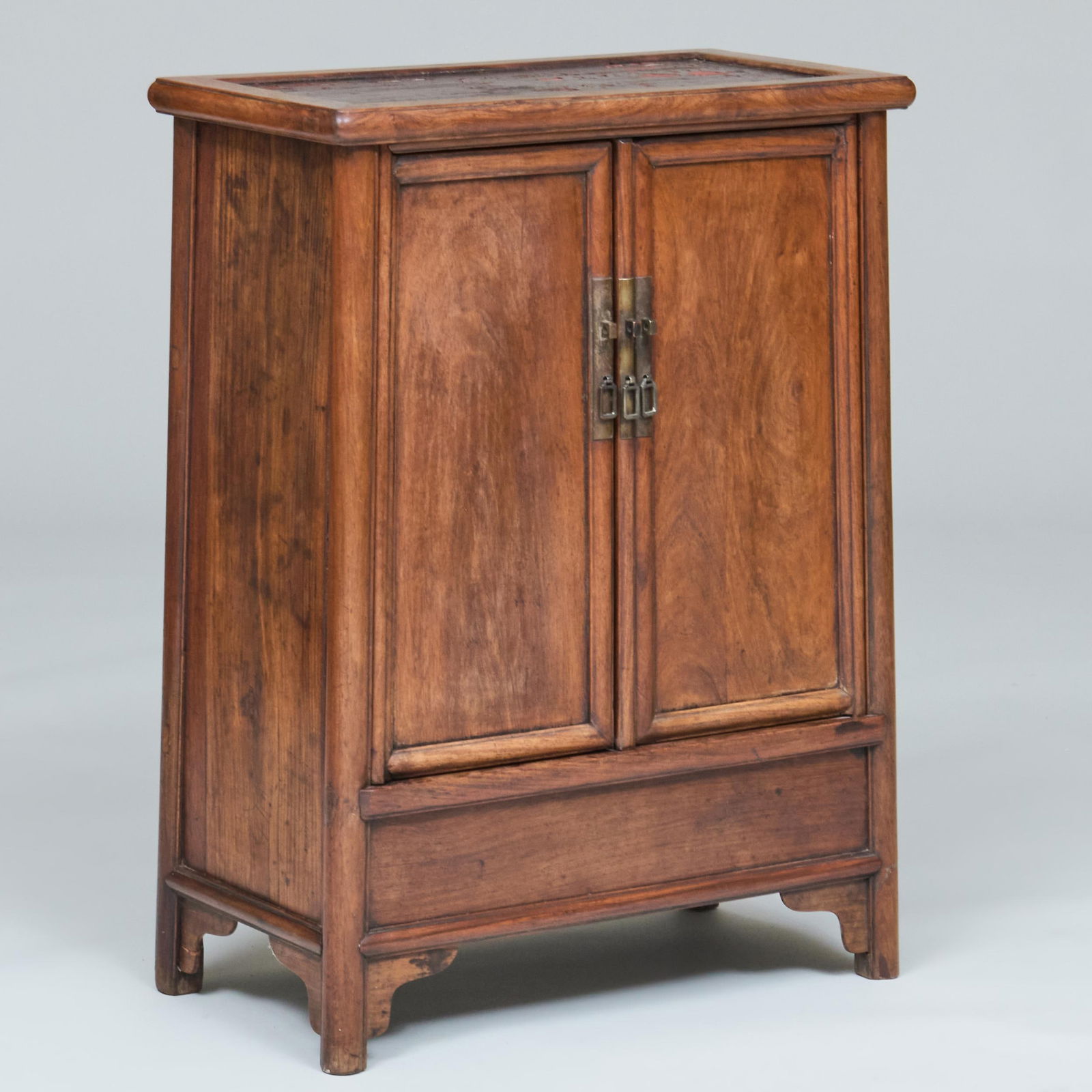 Small Chinese Huanghuali and Painted Tapered Cabinet (1 of 8)