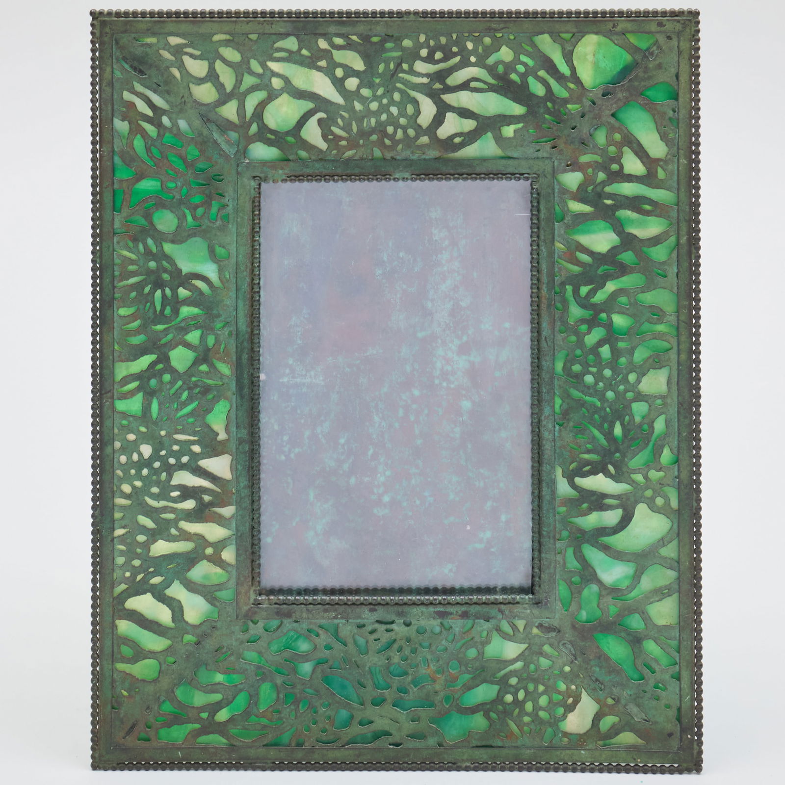 Tiffany Style Bronze and Stained Glass Picture Frame (1 of 5)