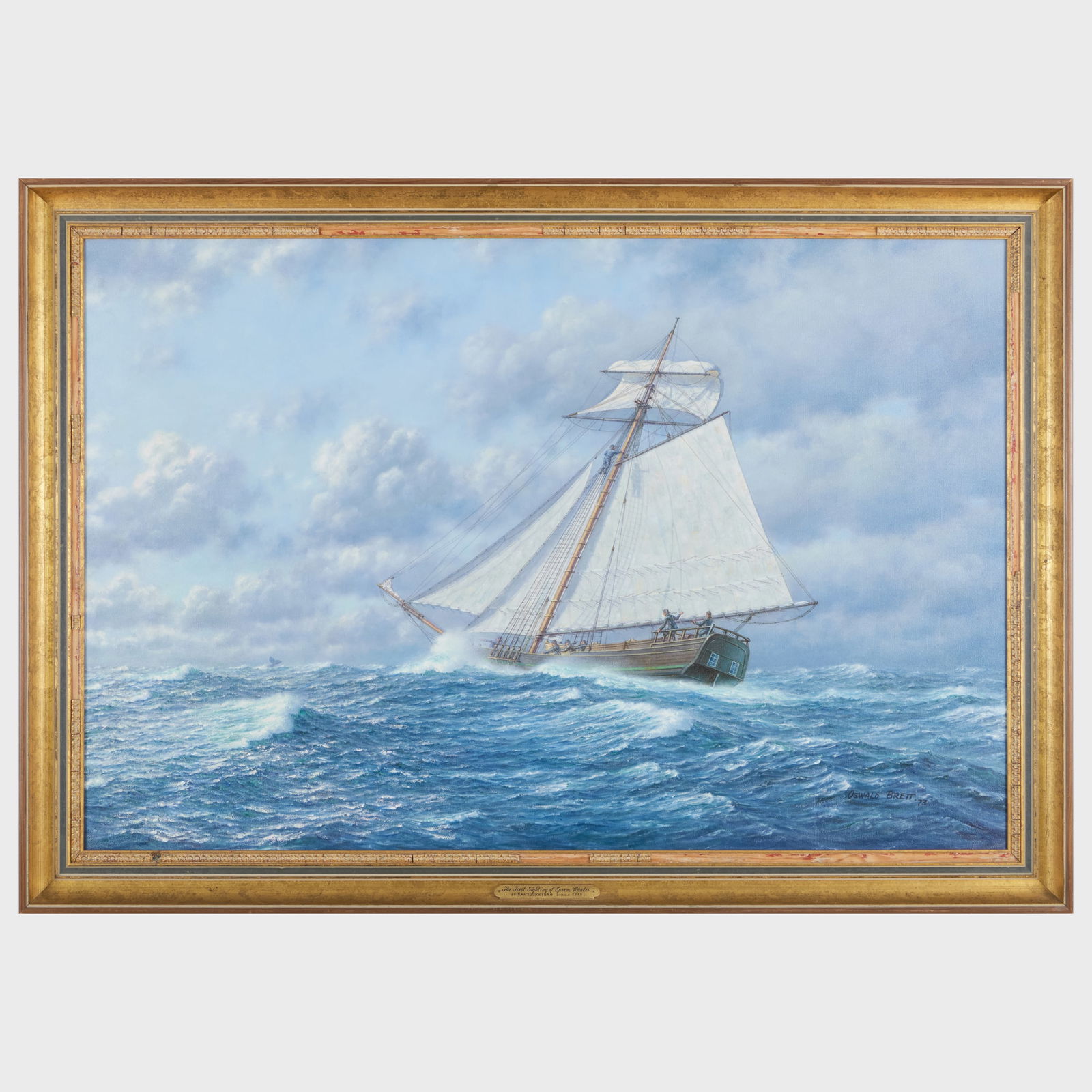 Oswald Brett (1921-2017): The First Sighting of Sperm Whales by Nantucketers circa 1712 (1 of 4)