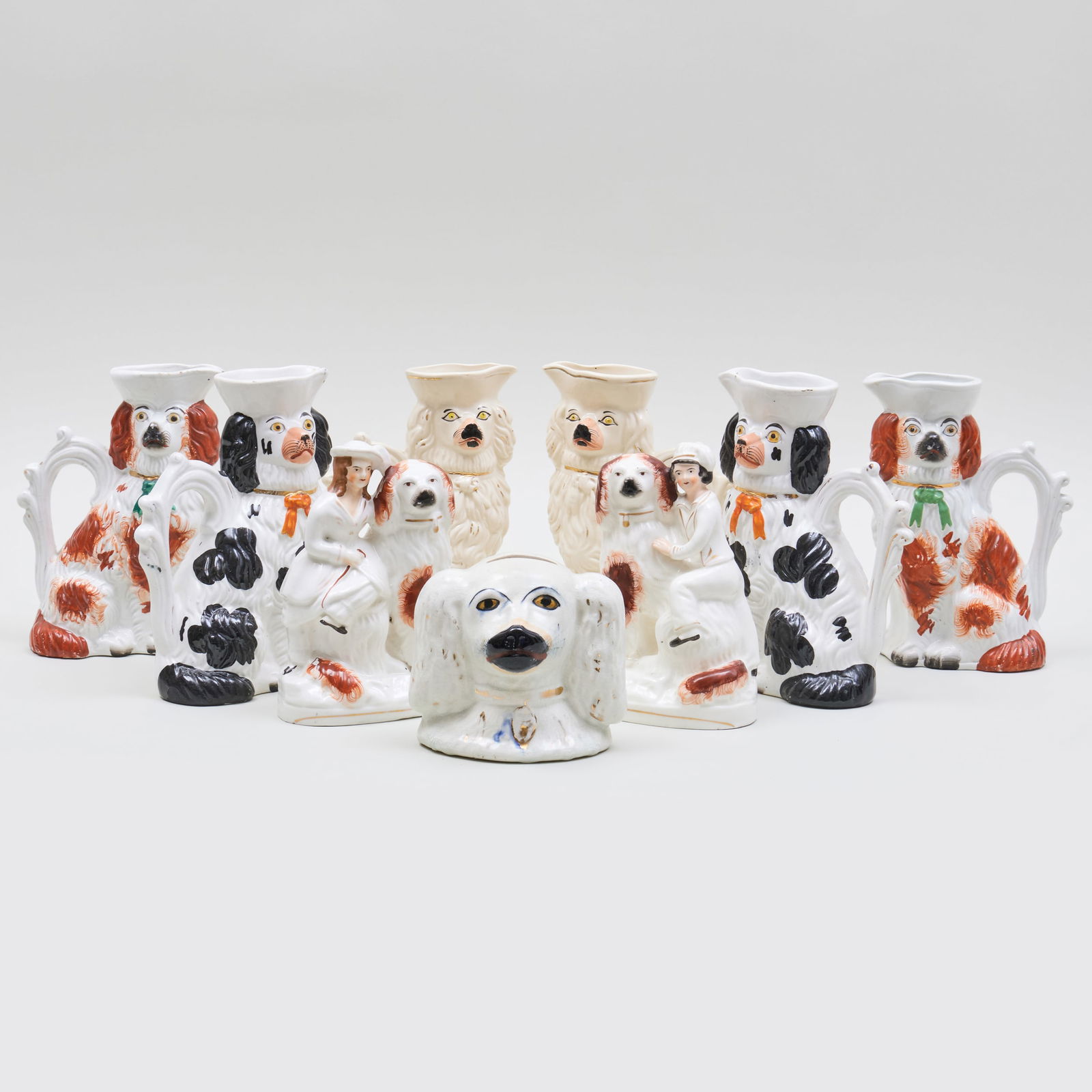 Group of Nine Staffordshire Dog Form Articles (1 of 20)
