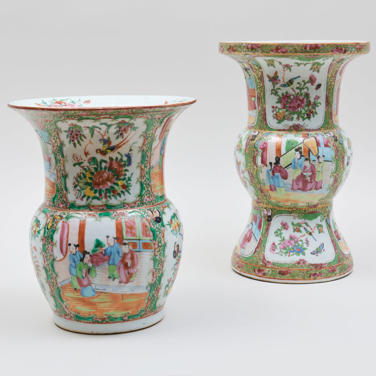 Two Chinese Export Rose Medallion Porcelain Vases (1 of 7)