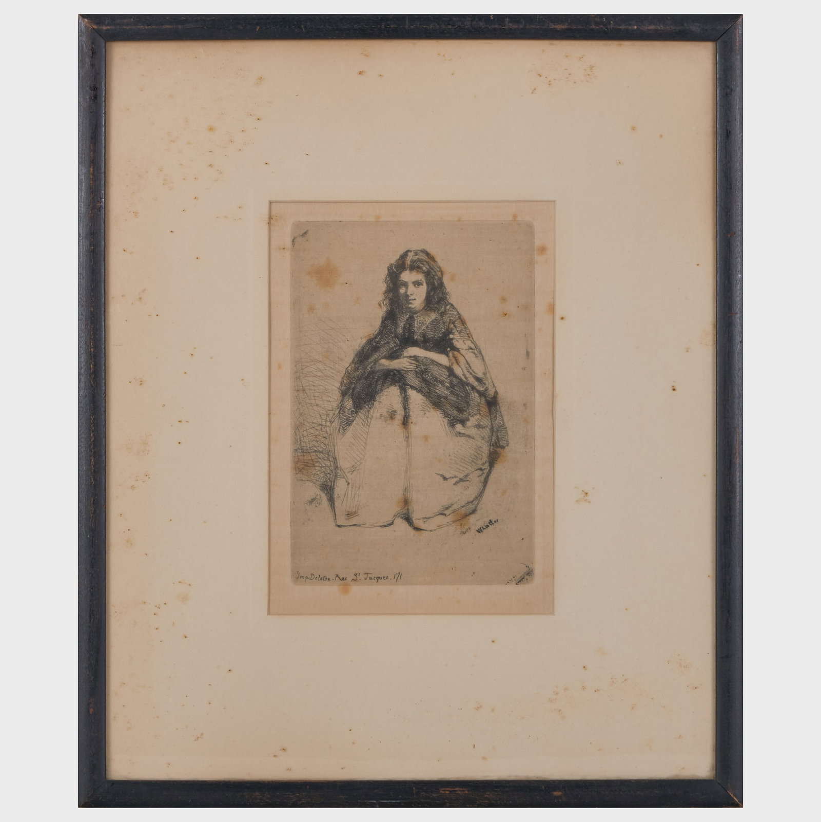 James McNeill Whistler (1834-1903): Fumette; and Nude Model, Standing: James McNeill Whistler (1834-1903): Fumette; and Nude Model, Standing Etching in black on laid paper, 1858, with label from Frederick Keppel & Co., NY, and lithograph on buff laid paper, 1891. 6 1/2 x