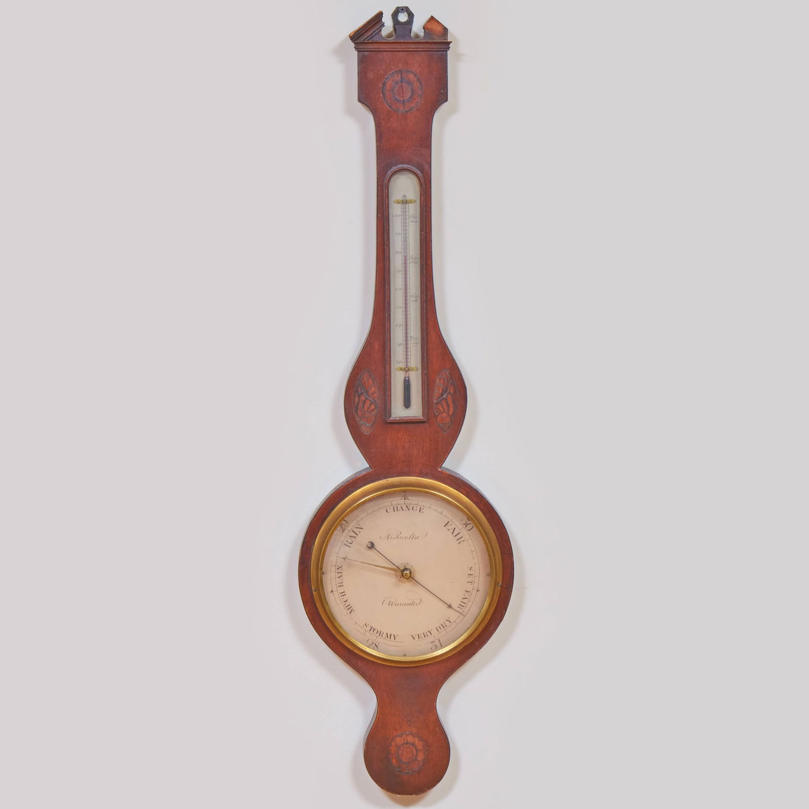 George III Inlaid Mahogany Banjo Barometer and Thermometer (1 of 10)