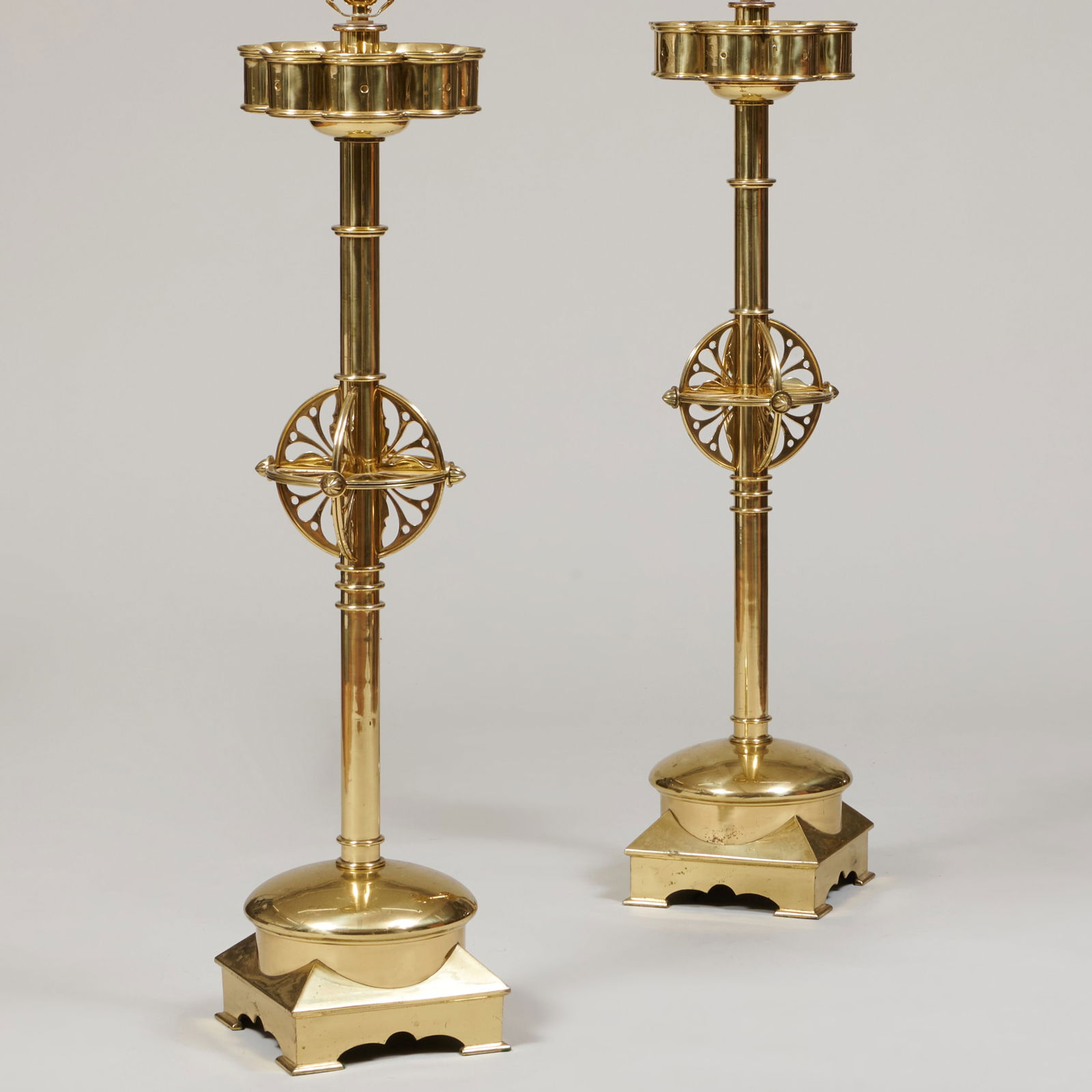 Pair of Brass Floor Lamps, in the Aesthetic Movement Taste (1 of 6)