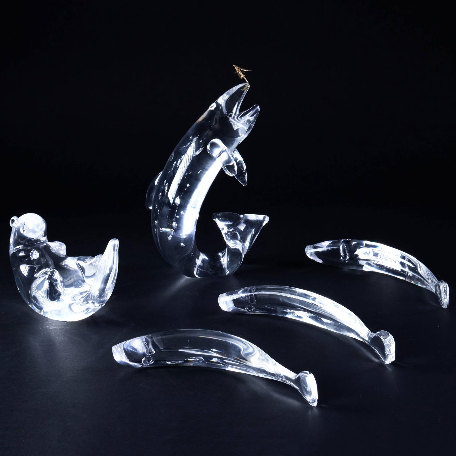 Group of Five Steuben Glass Figures of Marine Life (1 of 16)