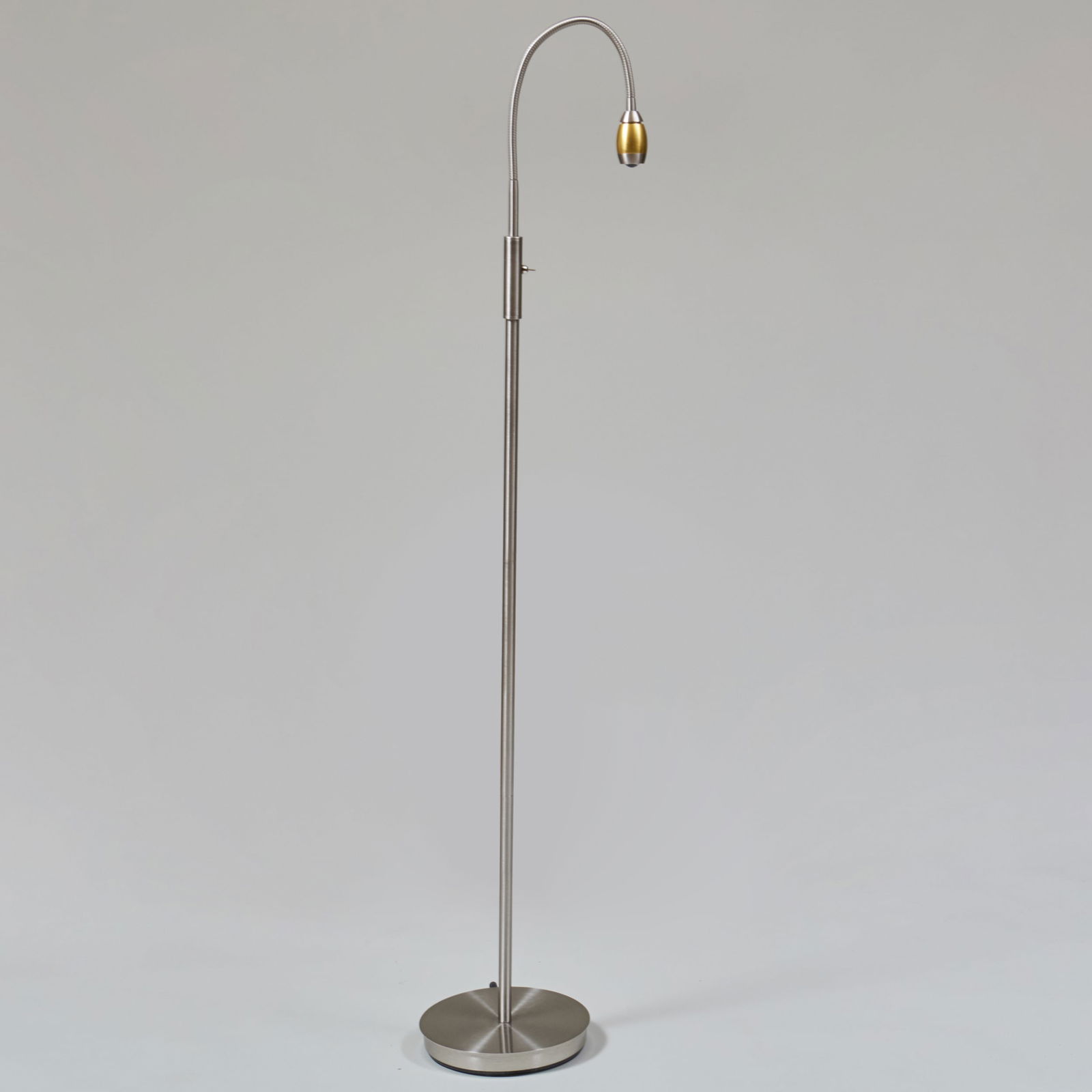 Modern Brushed Chrome and Brass Floor Lamp (1 of 7)
