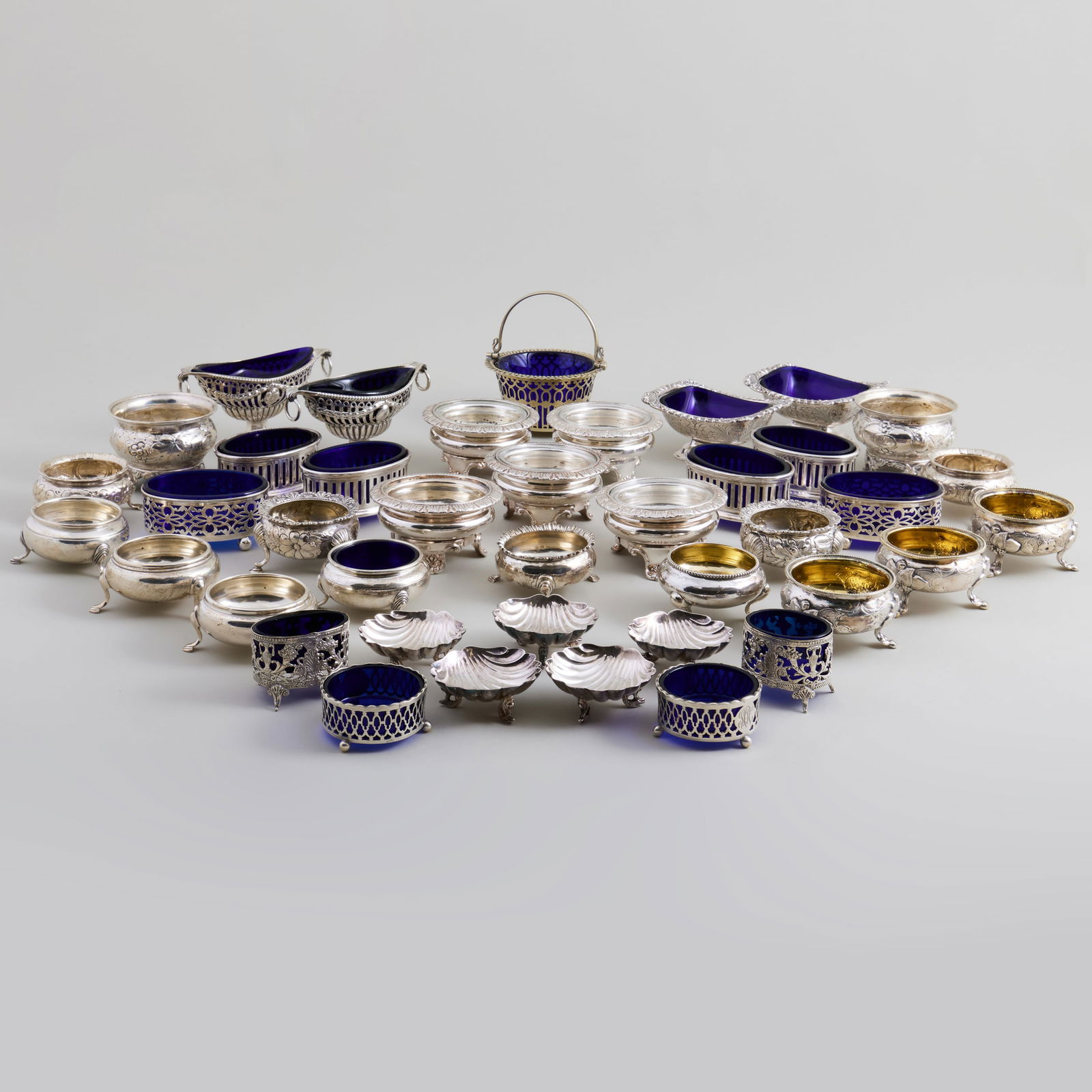 Large Group of Silver and Silver Plate Salt Cellars (1 of 20)