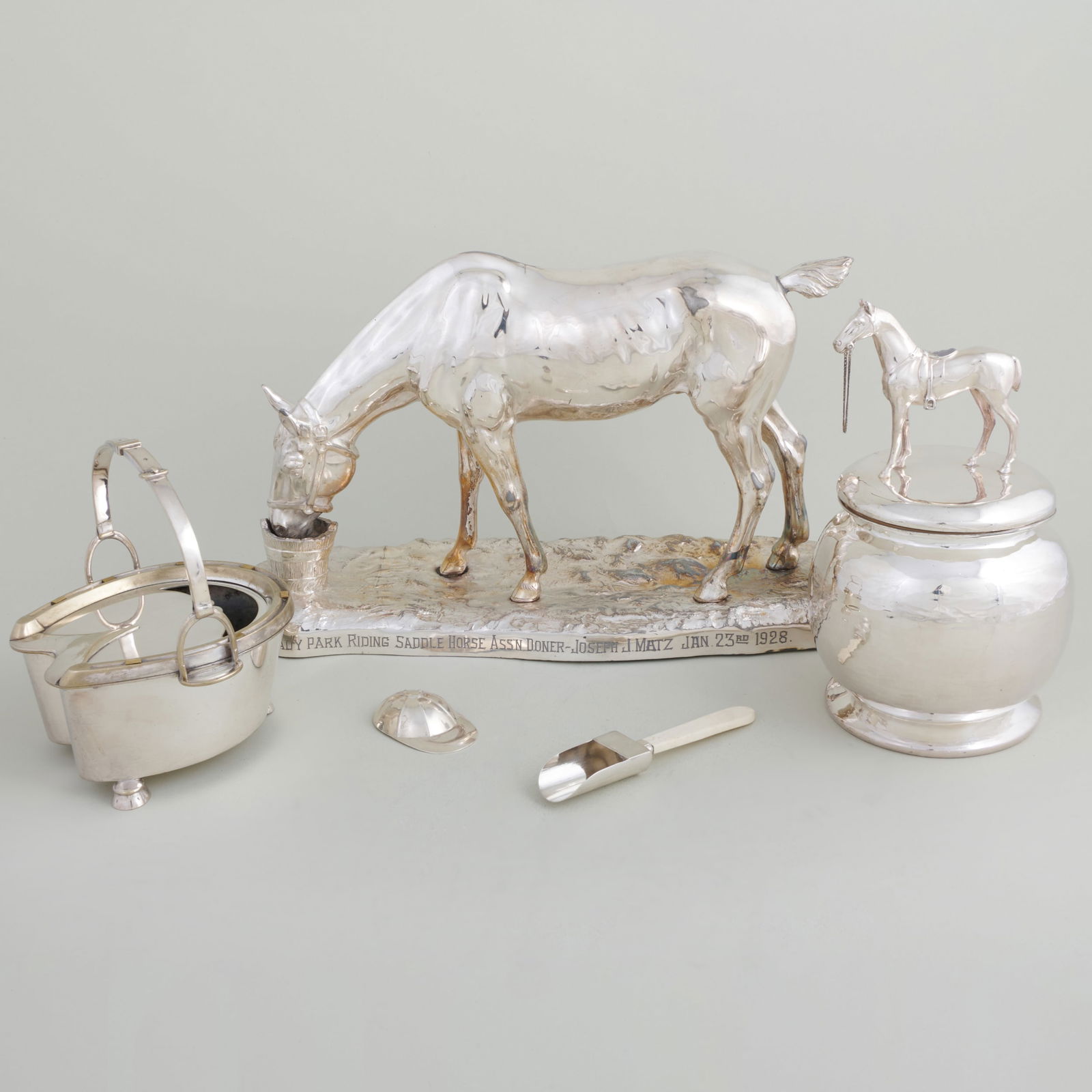Group of Five Silver Plate Horse Related Articles (1 of 20)