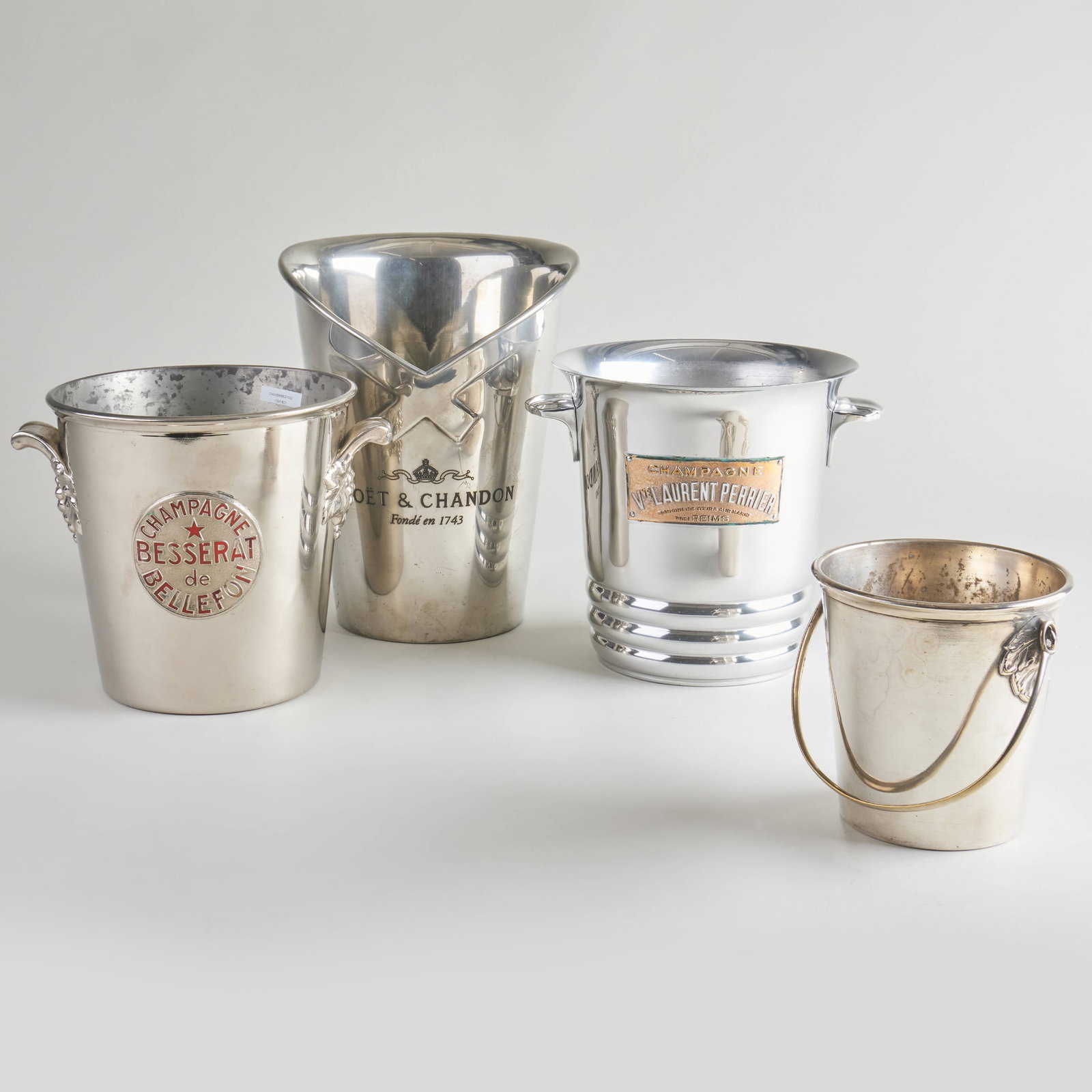 Group of Four French Silver Plate and Metal Ice Buckets (1 of 20)