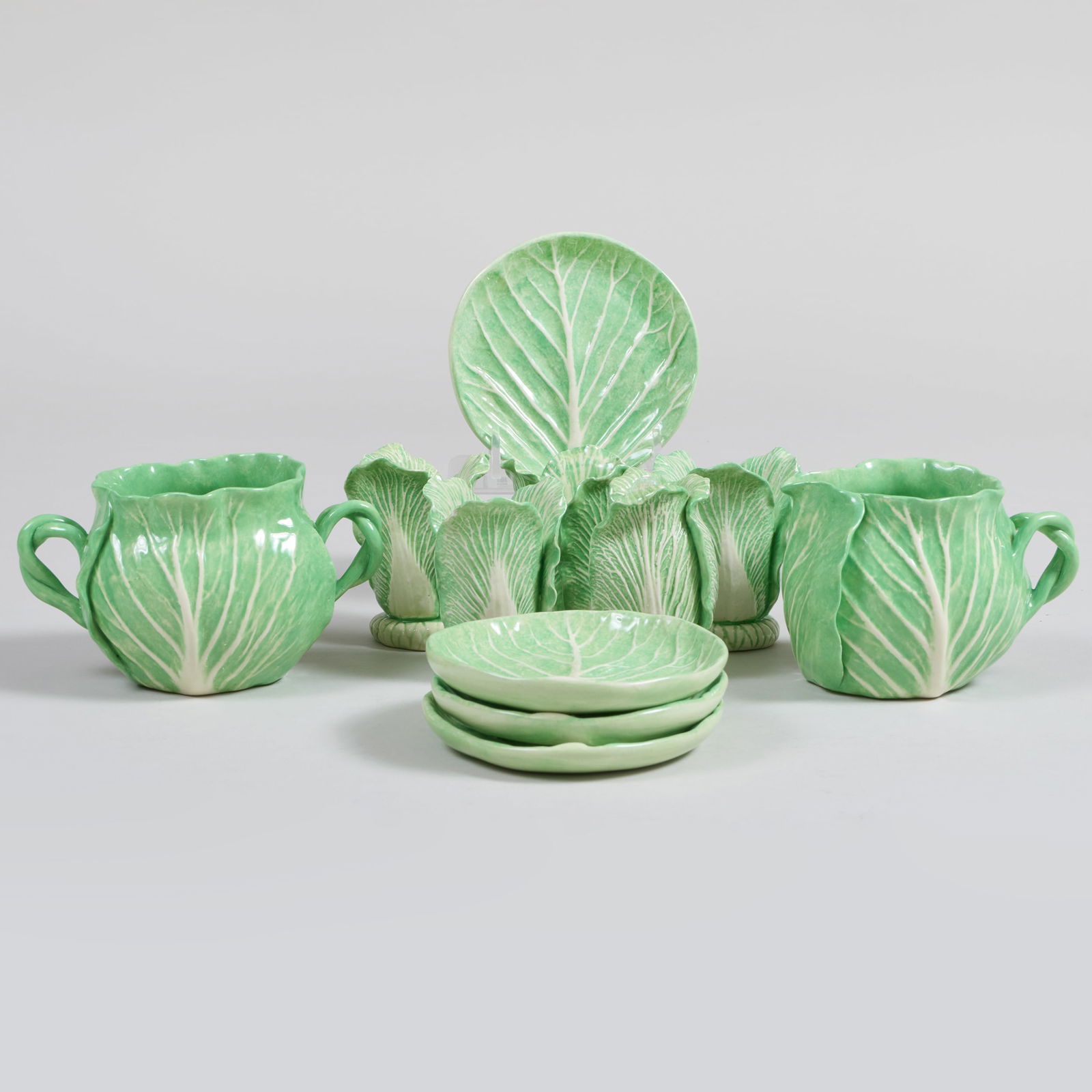 Group of Dodie Thayer Porcelain Lettuce Wares (1 of 20)