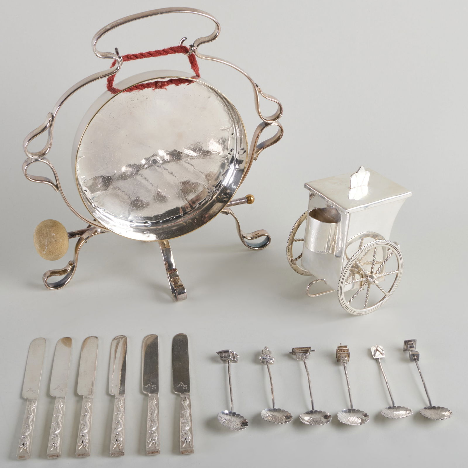 Group of Chinoiserie Silver and Silver Plate Table Articles (1 of 20)