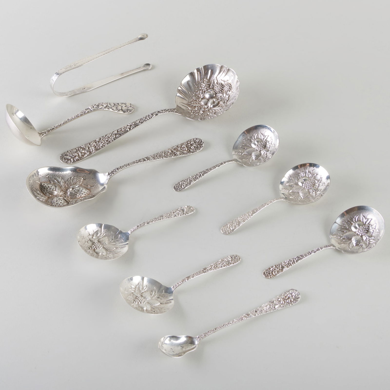 Group of Silver Repousse Serving Pieces (1 of 14)