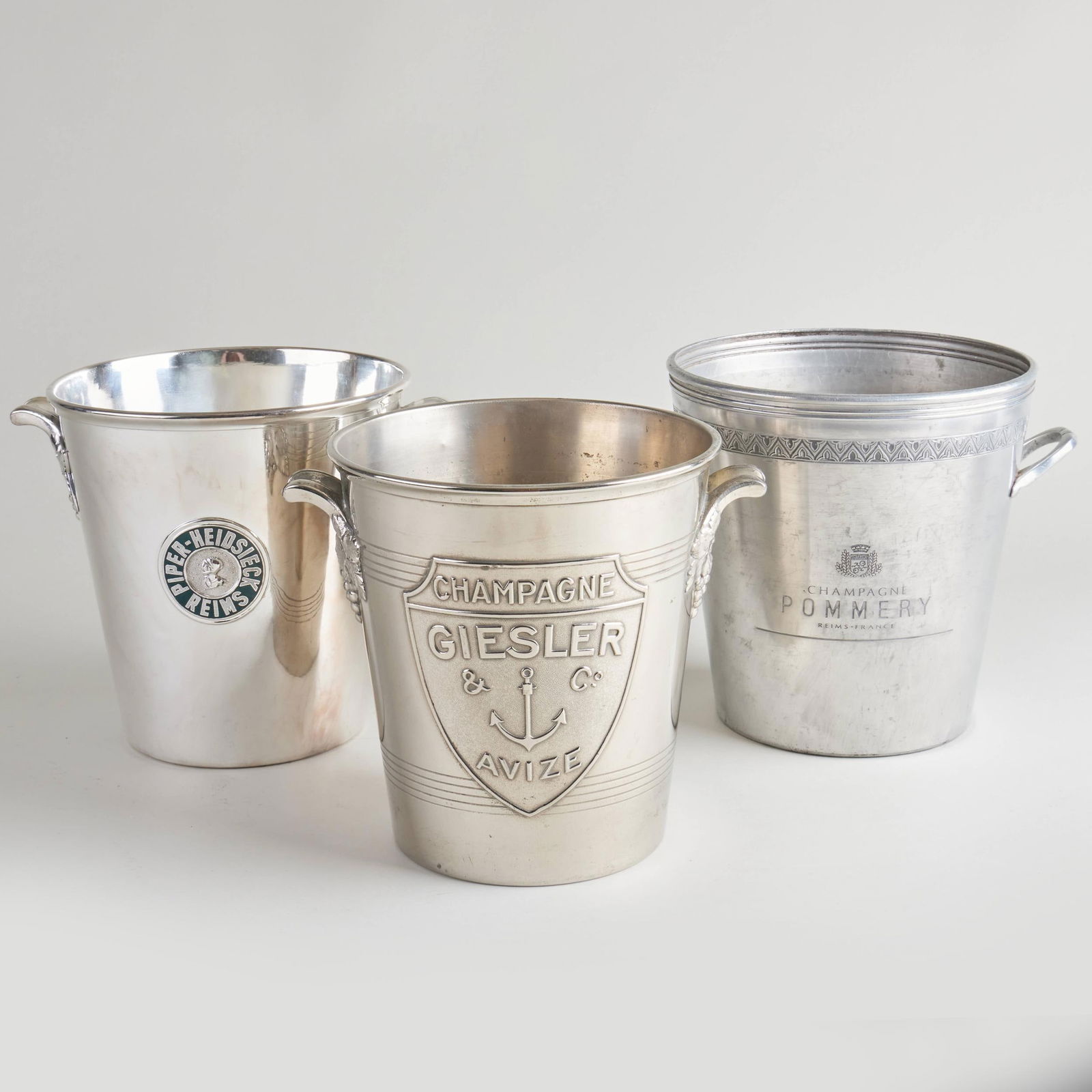 Group of Three French Silver Plate and Metal Ice Buckets (1 of 12)