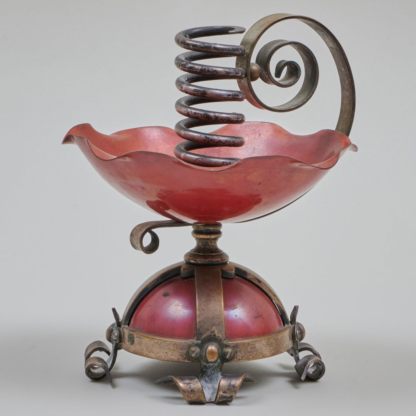 Bradley and Hubbard Copper and Silver Plate Chamberstick (1 of 7)