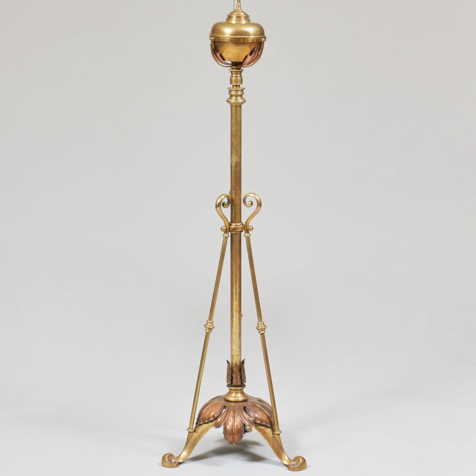 W.A.S. Benson Brass and Copper Floor Lamp (1 of 5)