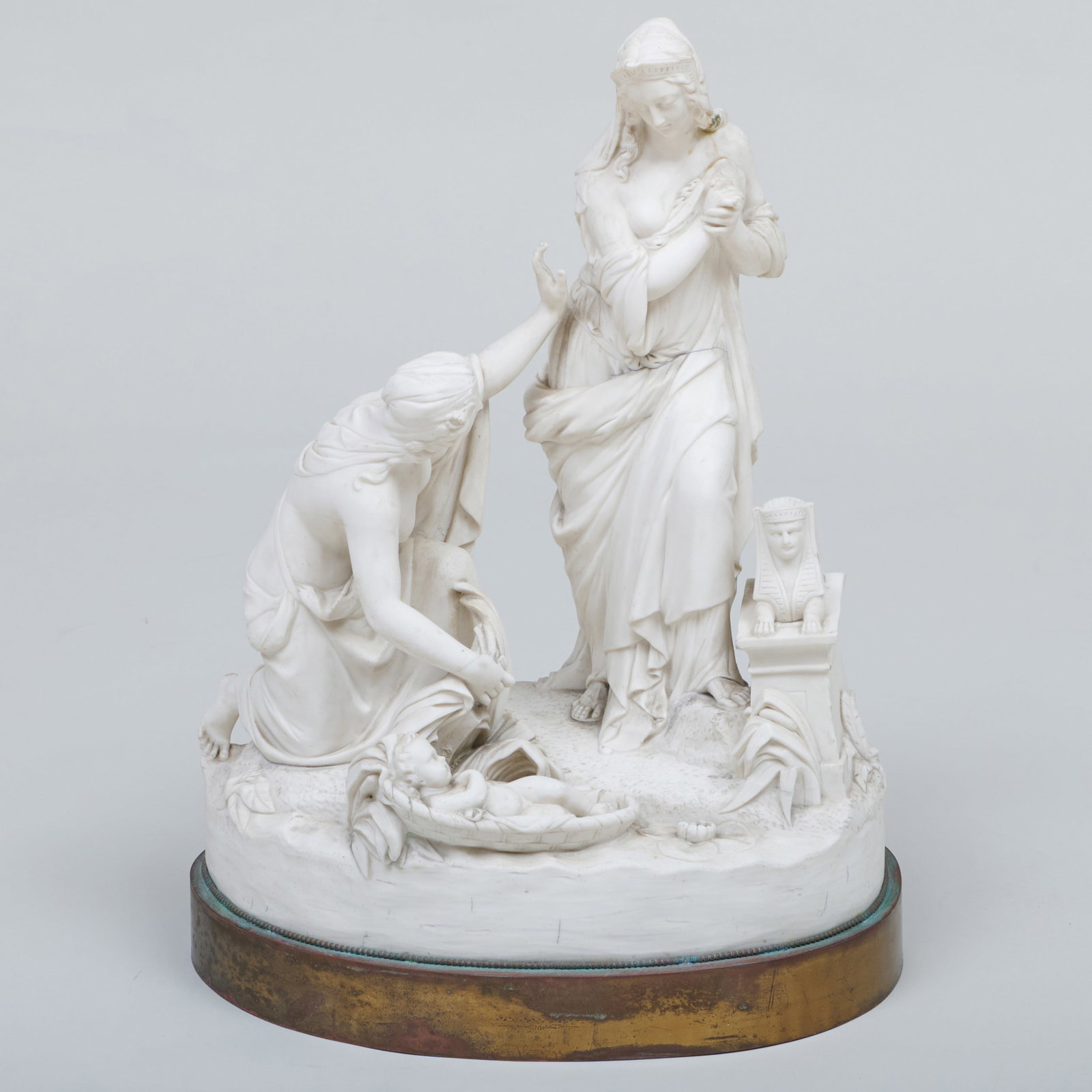 Parian Figure Group 'Finding of Moses', After a Model by William Beattie, Possibly Wedgwood (1 of 9)
