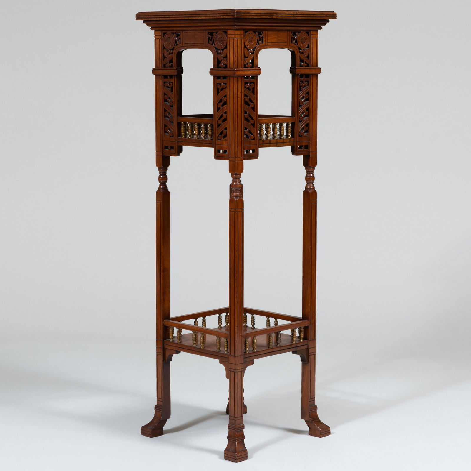 Aesthetic Movement Mahogany Fern Stand With Brass Spindles Auction