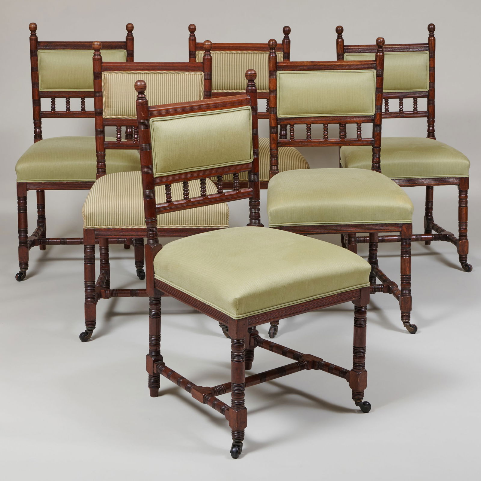 Six English Aesthetic Movement Upholstered Dining Chairs (1 of 12)