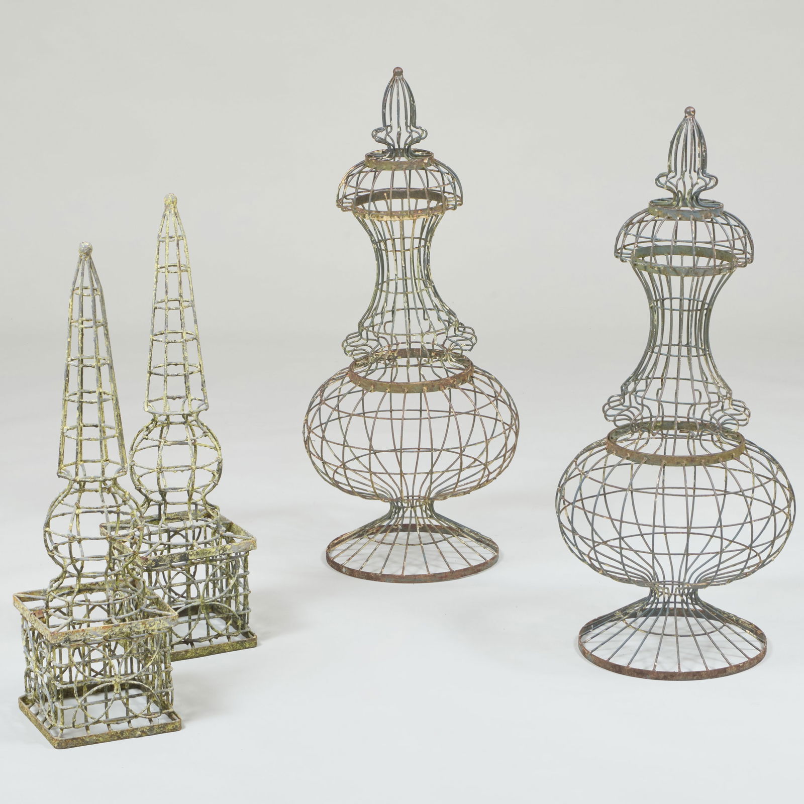 Two Pairs of Painted Metal Topiaries (1 of 14)